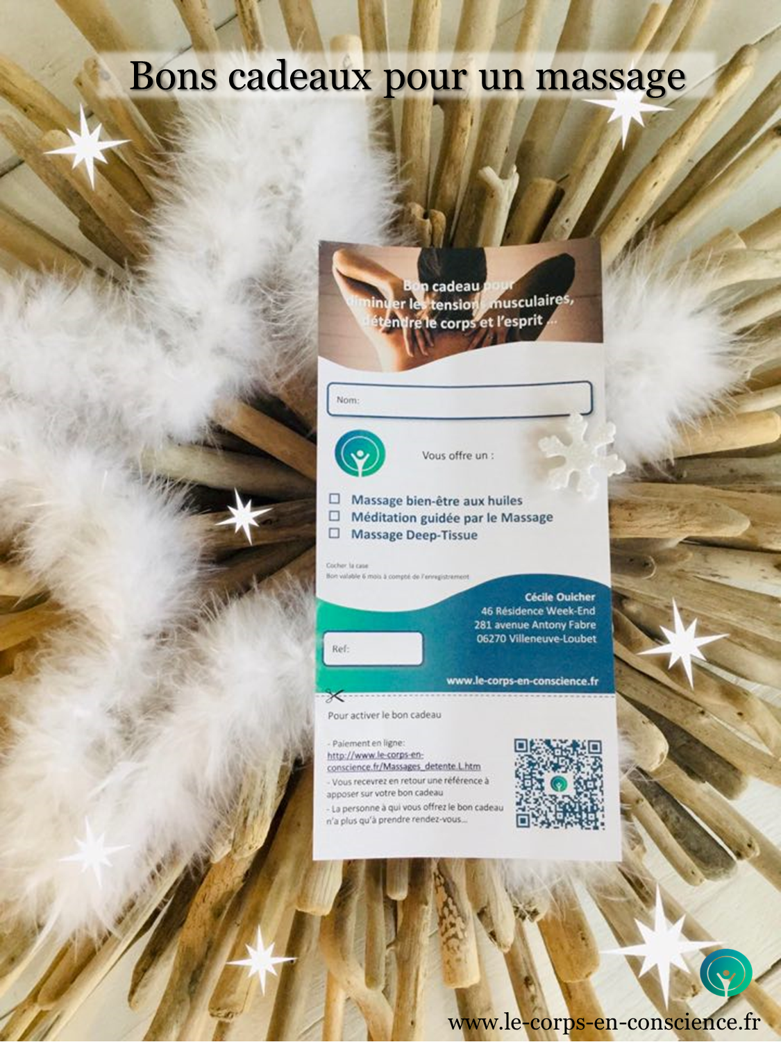 Bons cadeaux pour un massage