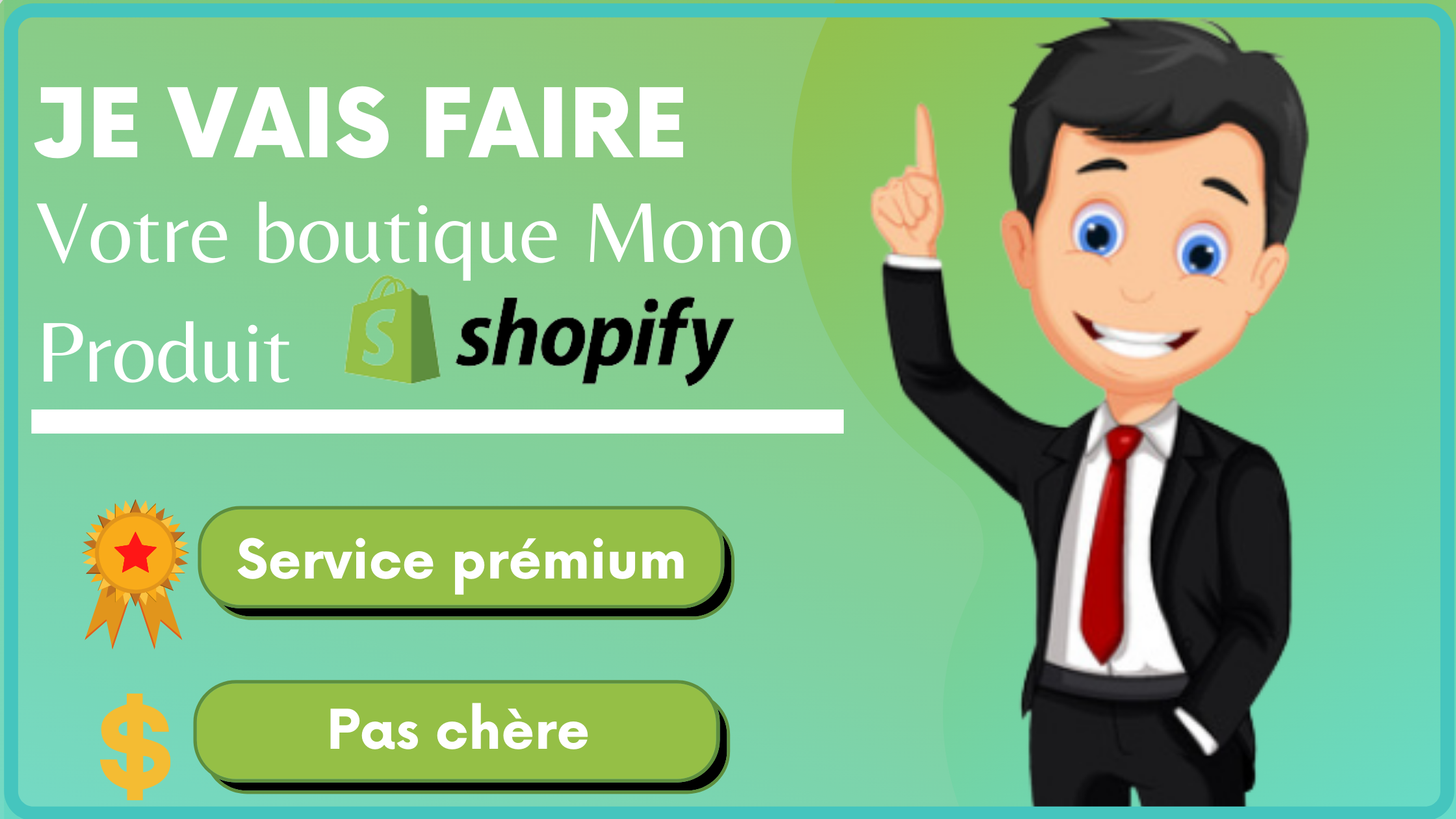 Je vais cree votre boutique shopify mono poduit 1 