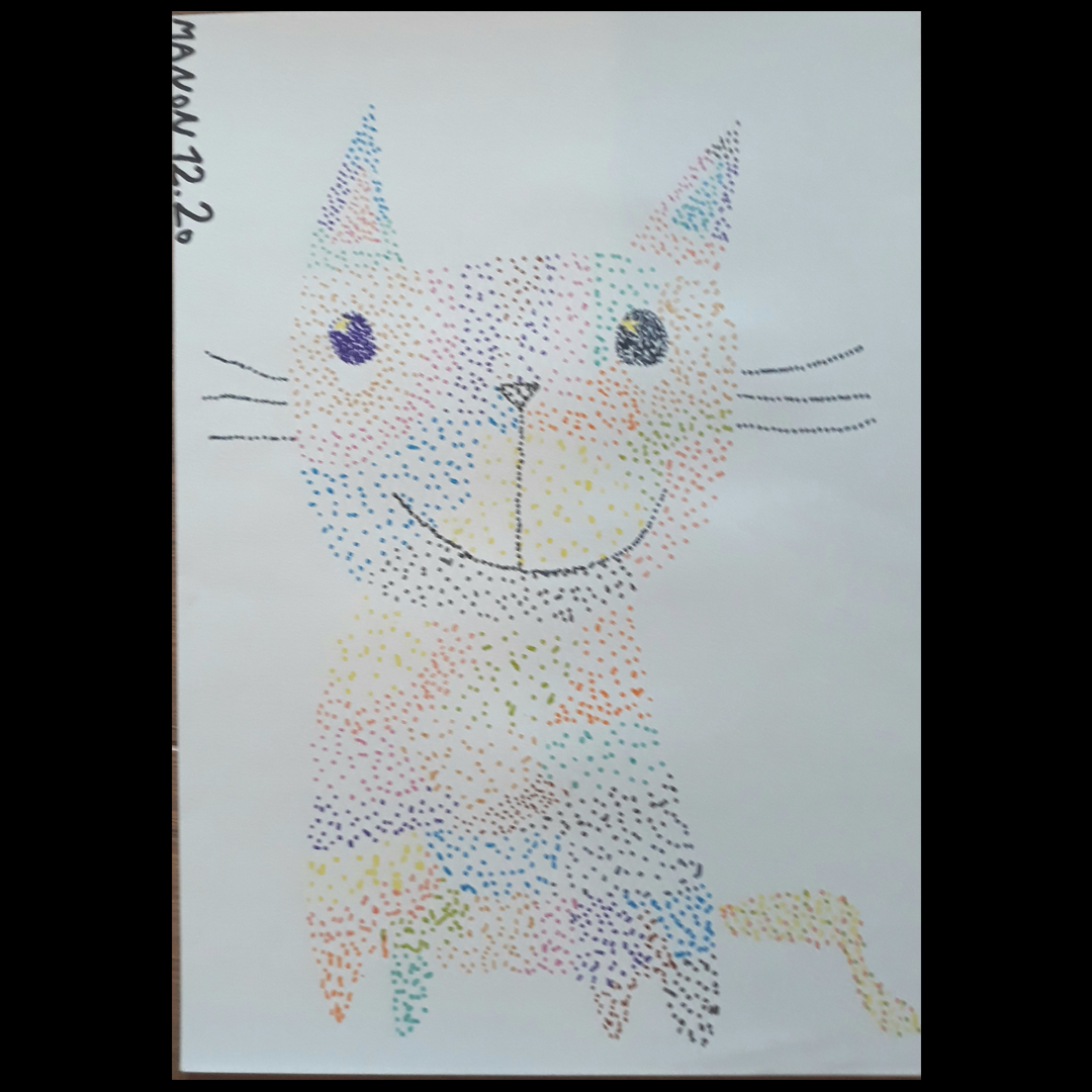 Manon chat pointillisme