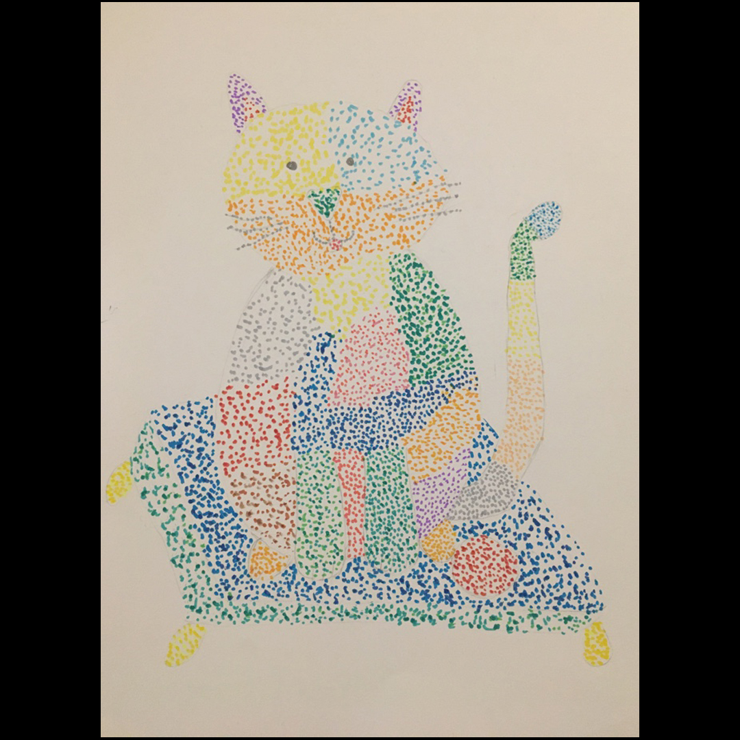 Maelys le chat pointillisme