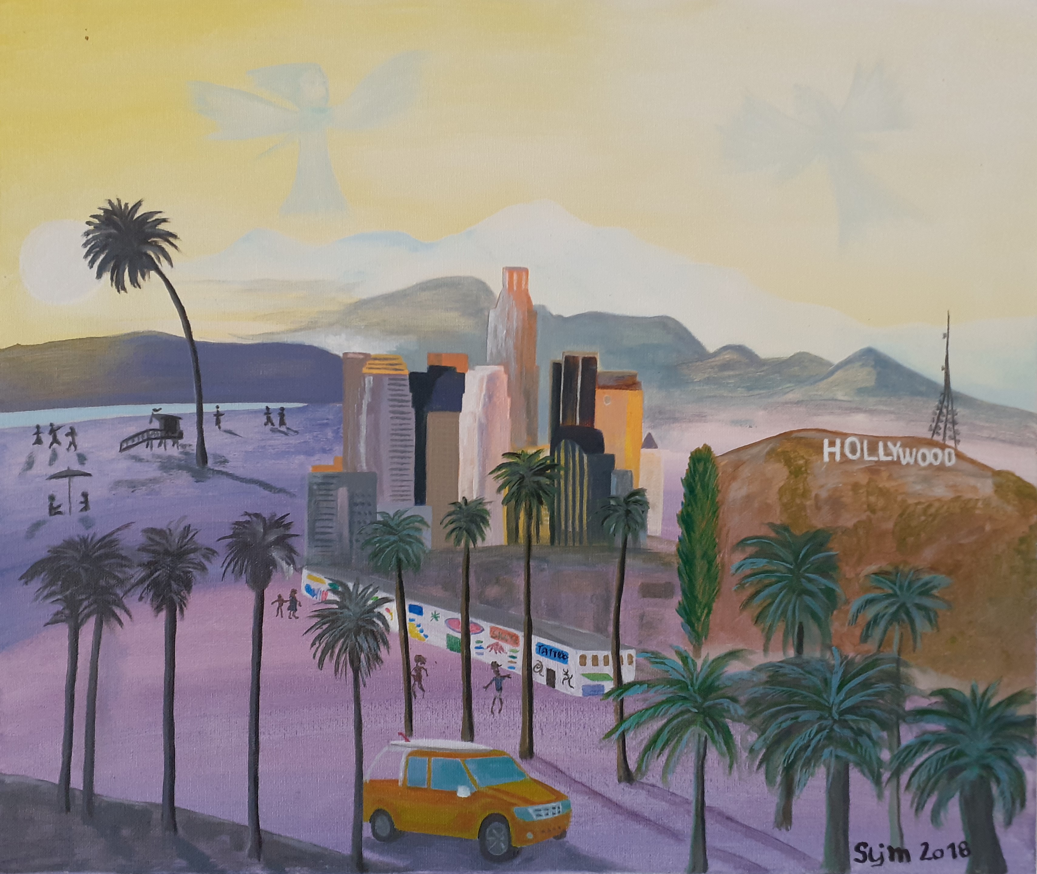 Les Anges, 55 x 46, Acrylique sur toile