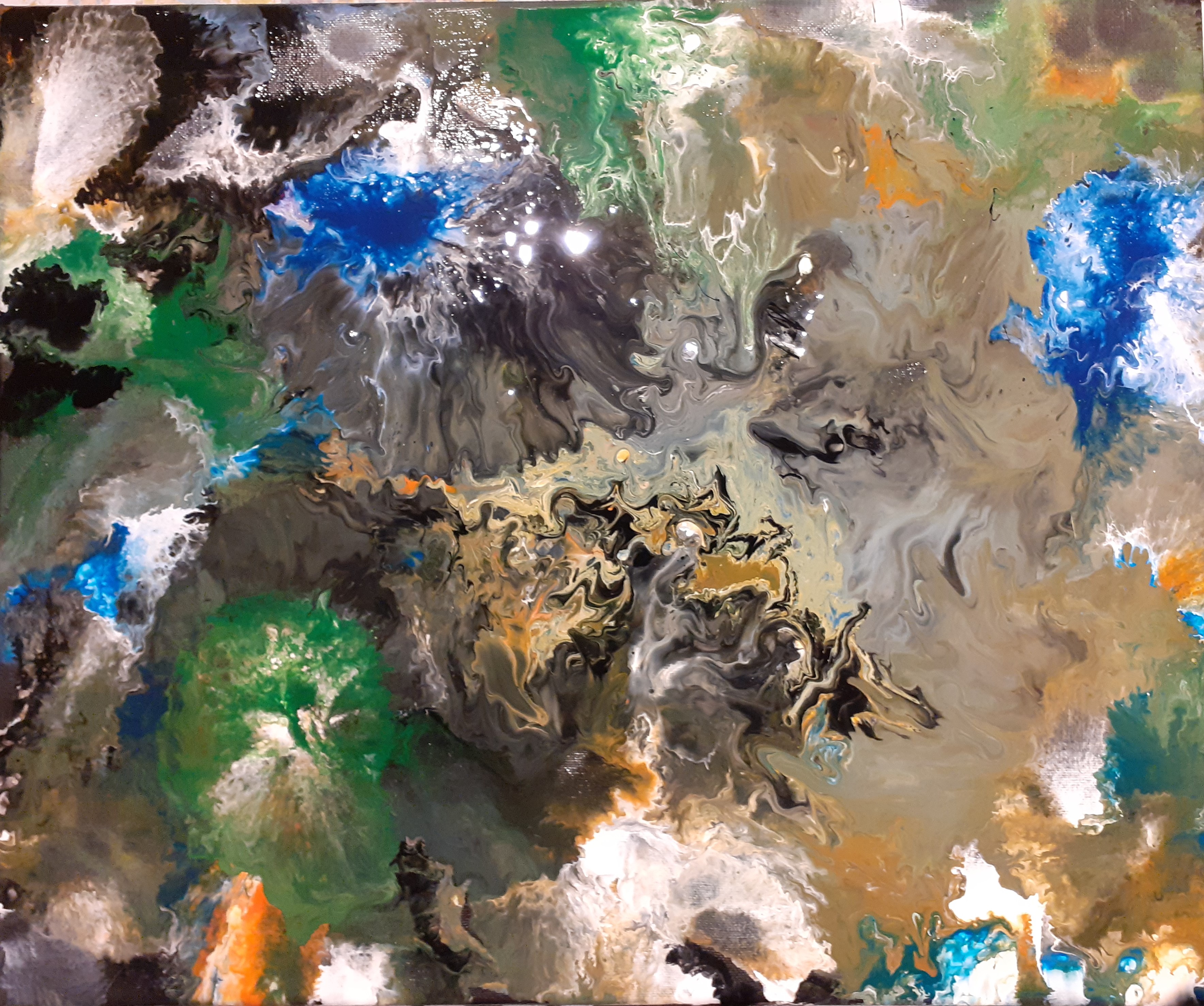 Terre et eau, Acrylique fluide
Chez Cathie