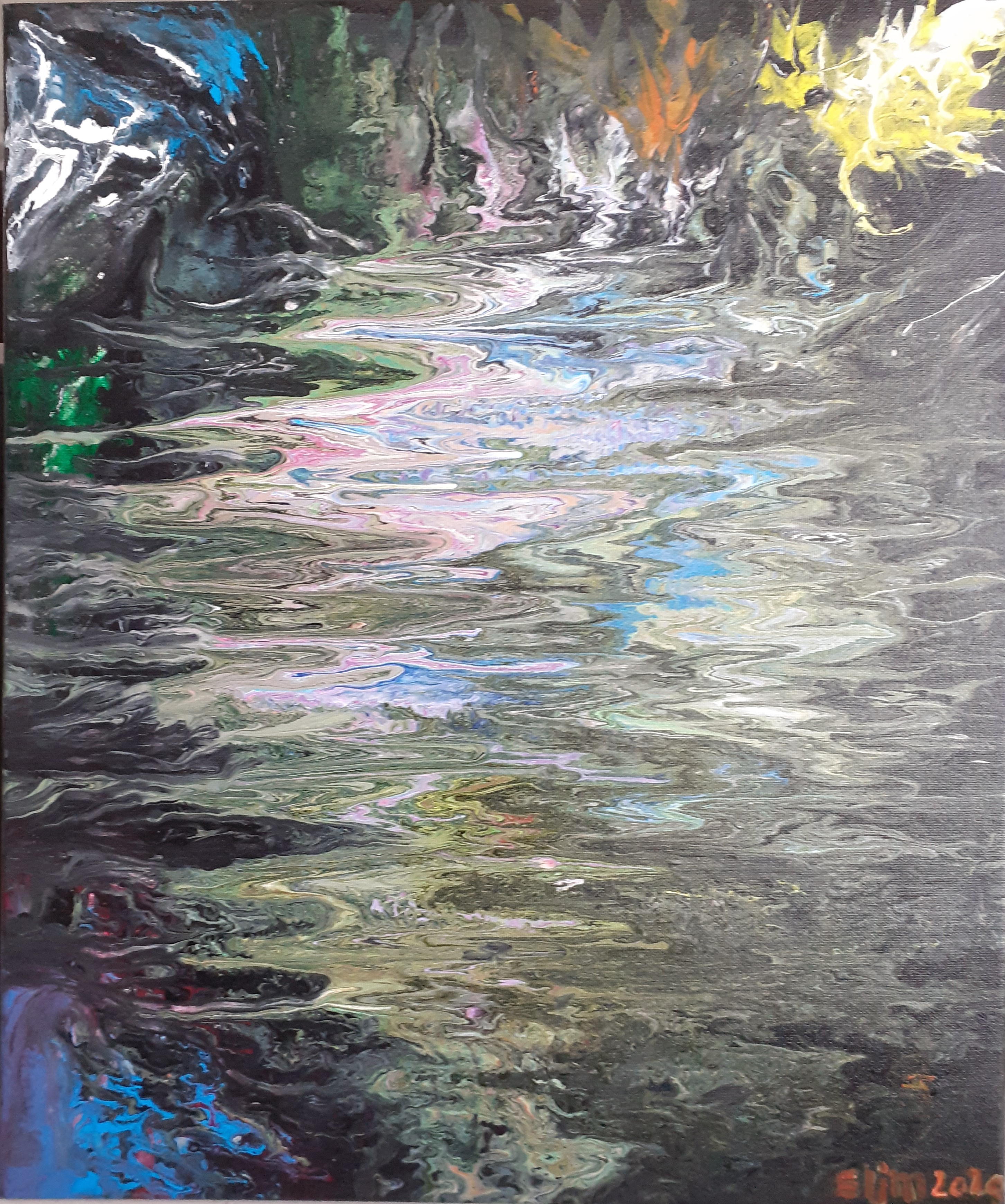 Le Torrent, Acrylique fluide
Chez Aurore et Eric