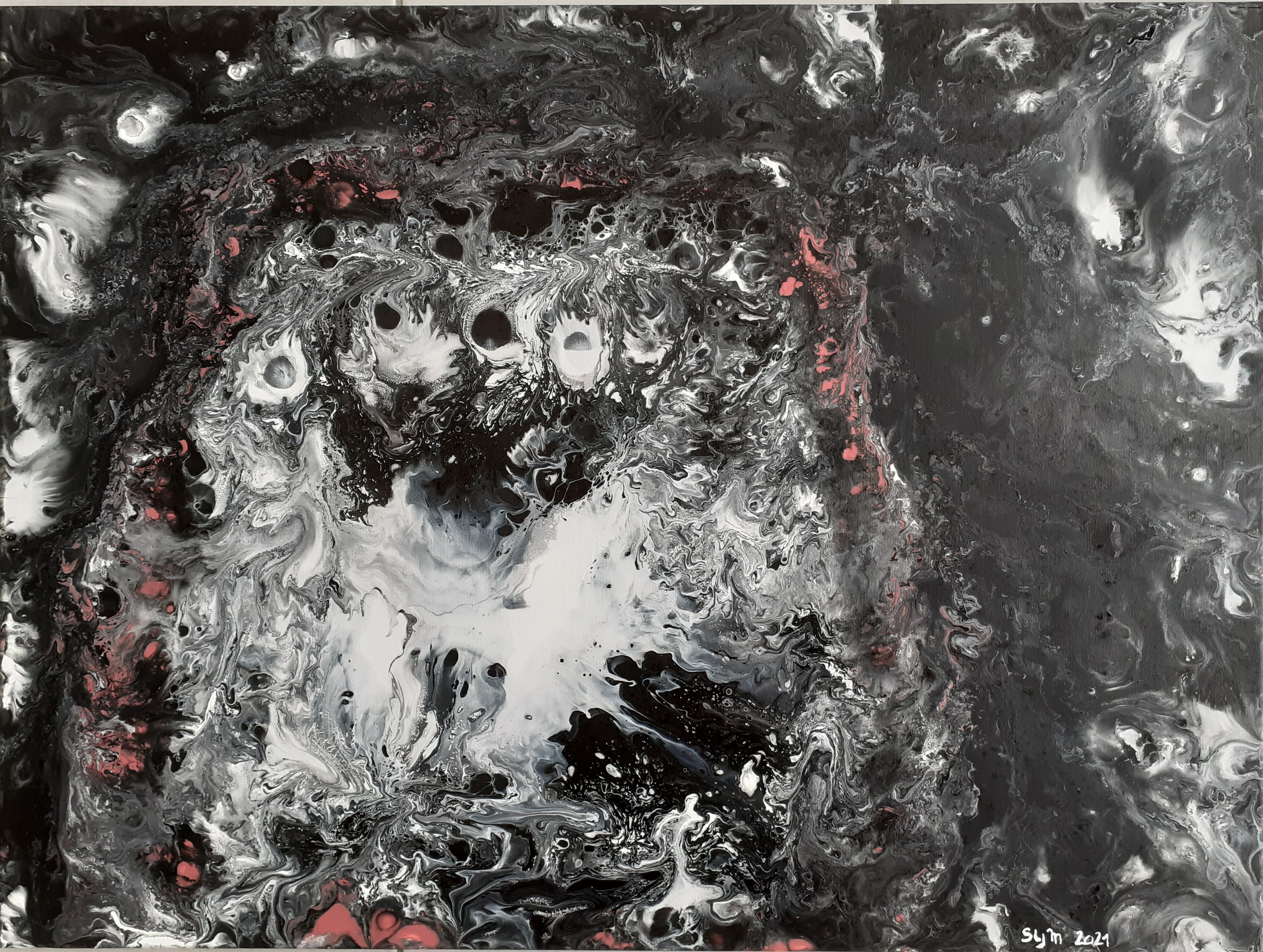 Entités, 60 x 80, acrylique fluide sur toile