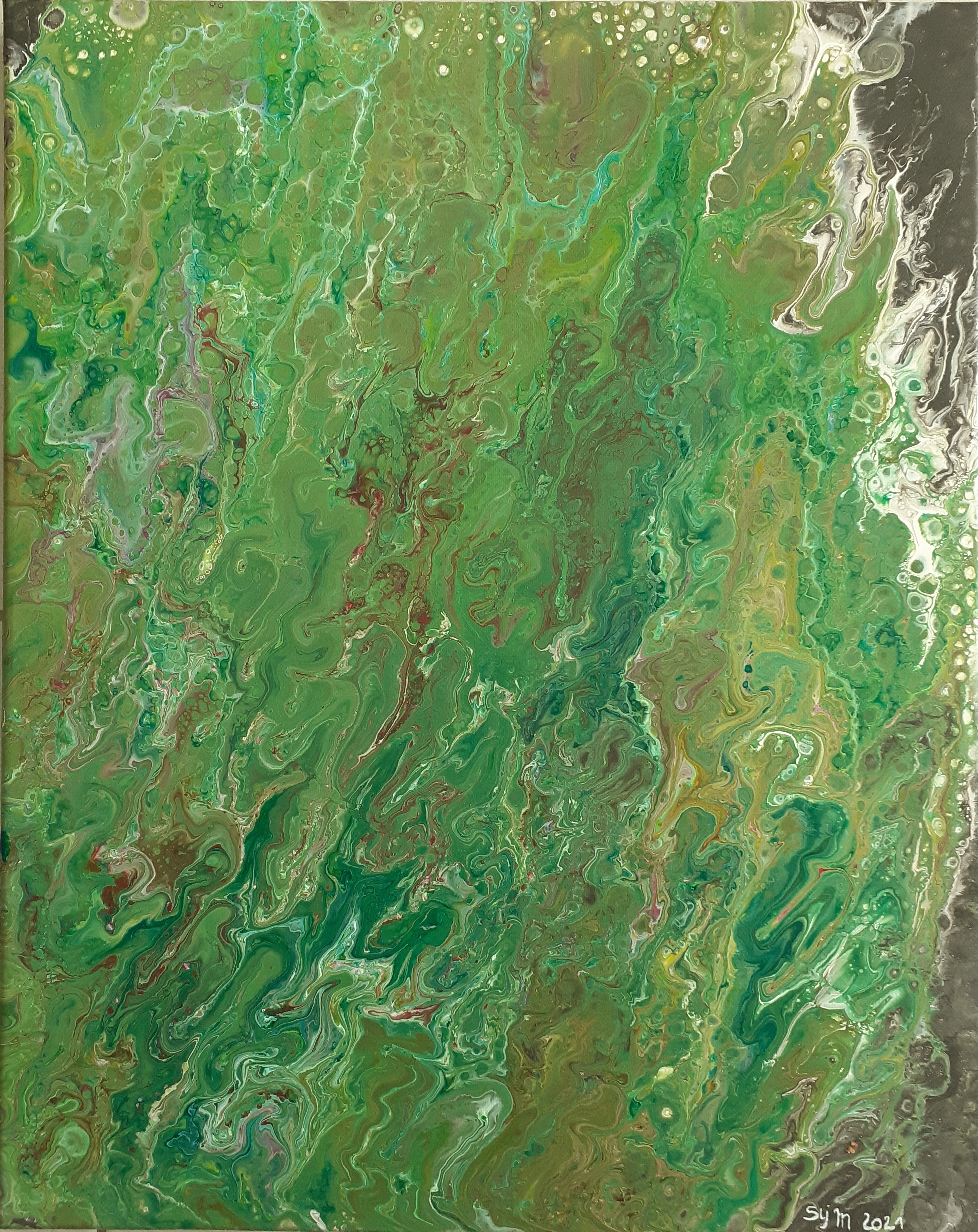 Jungle, 40 x 50, acrylique fluide sur toile