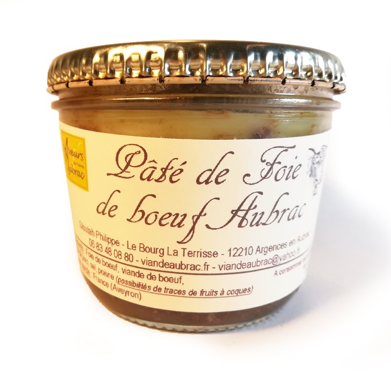 Ingrédients : Foie de boeuf, viande de boeuf, gorge de porc, sel, gingembre, poivre 
(possibilités de traces de fruits à coques)                            
Origine viande : France (Aveyron)