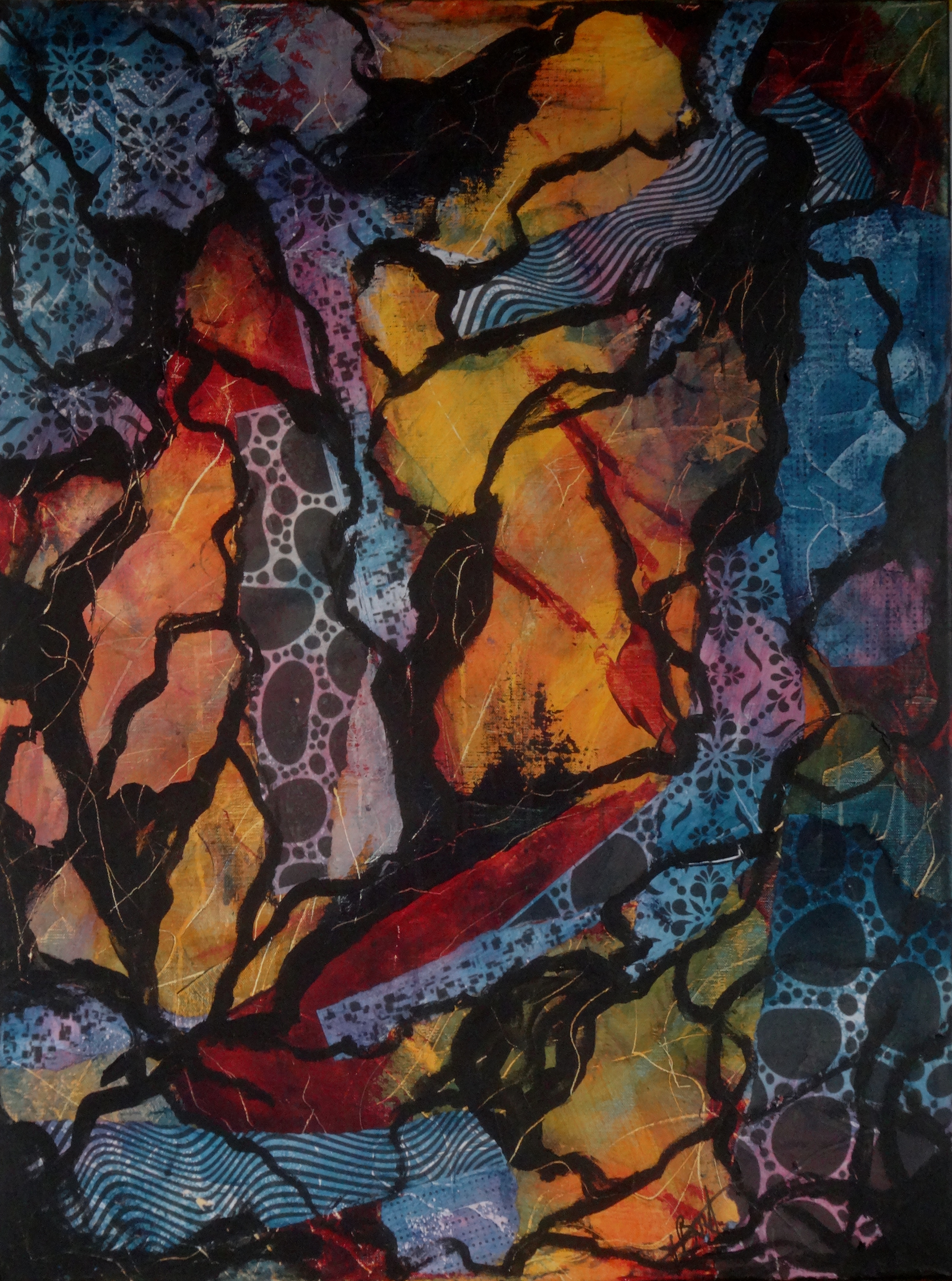 Collage et acrylique sur toile 60x80cm 2 