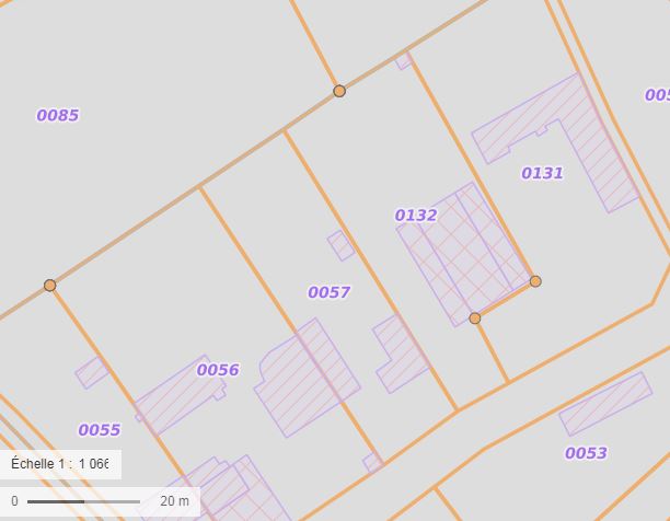 Extrait de cadastre consultable publiquement sur Geoportail.gouv.fr