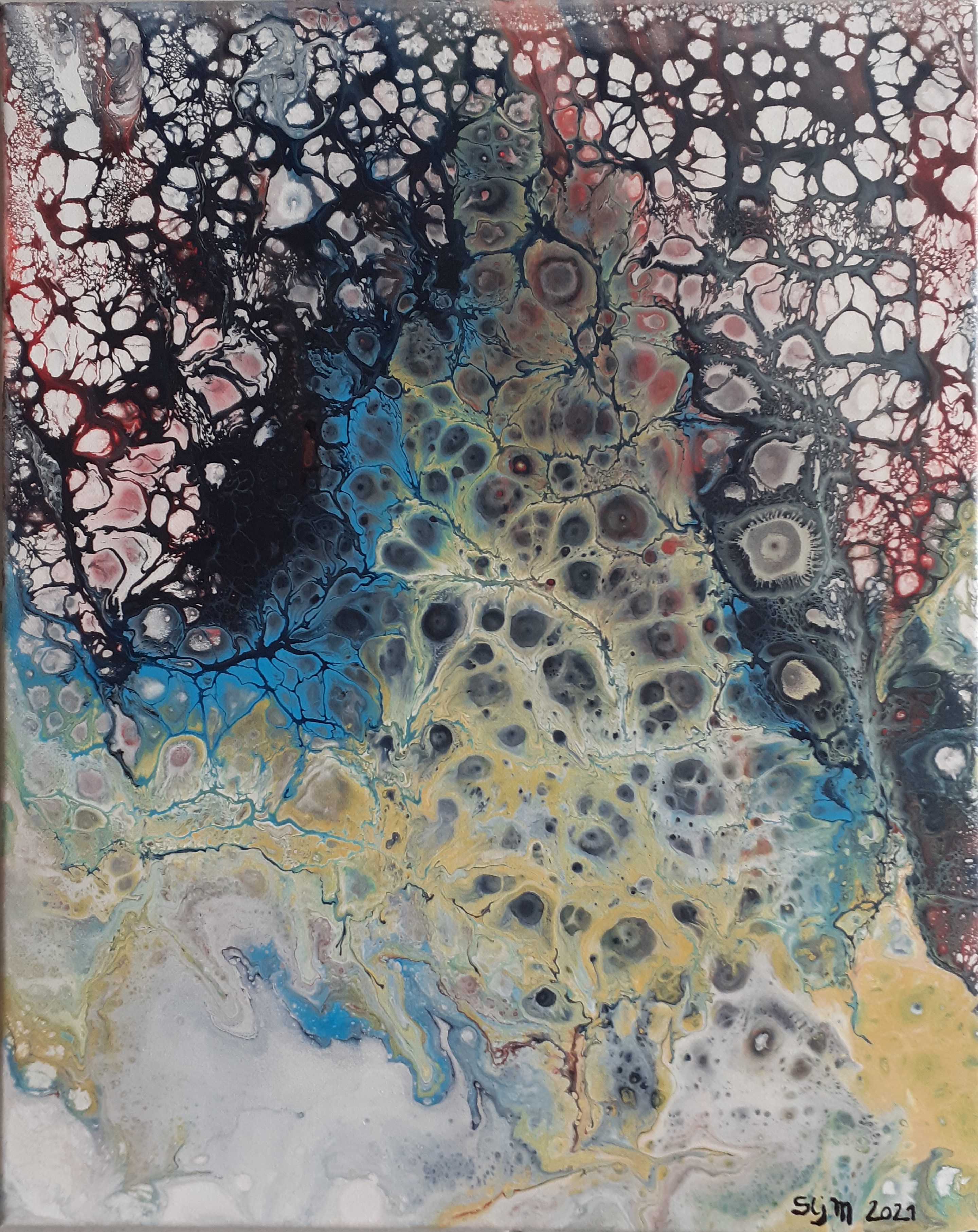 Civilisation, 40 x 50, acrylique fluide sur toile