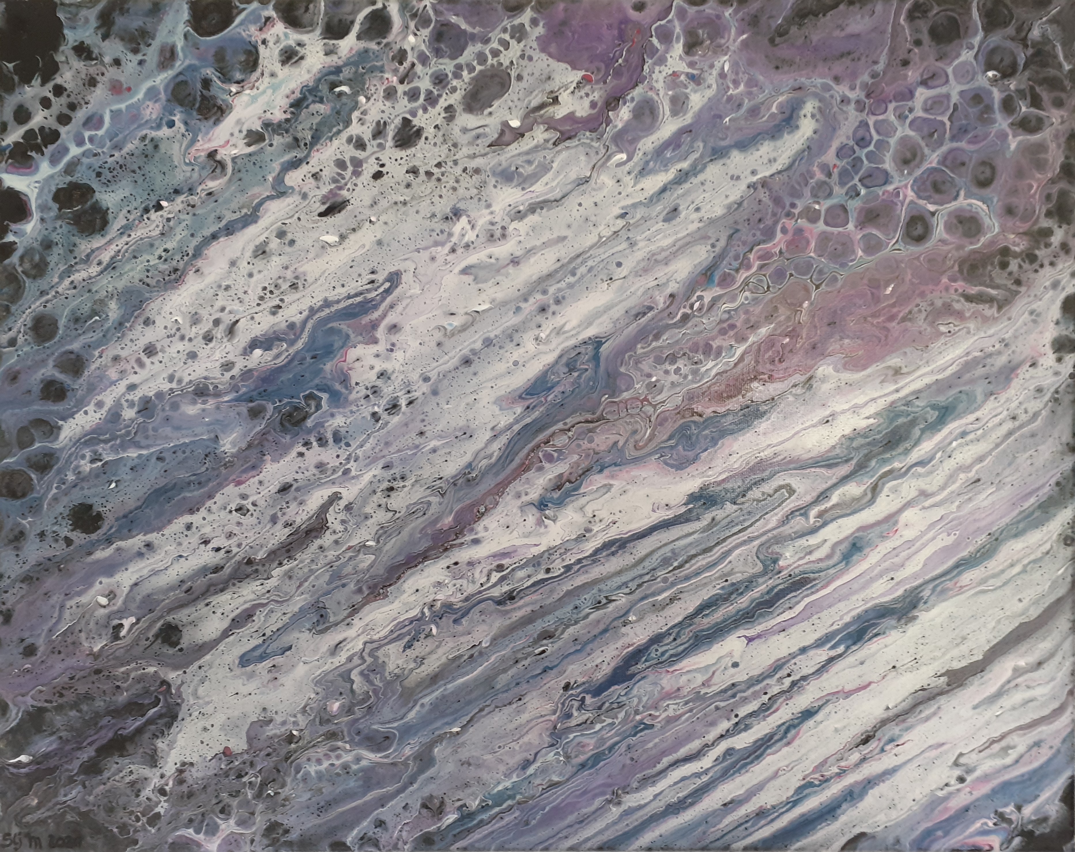 Prédateur, 40 x 50, Acrylique fluide sur toile