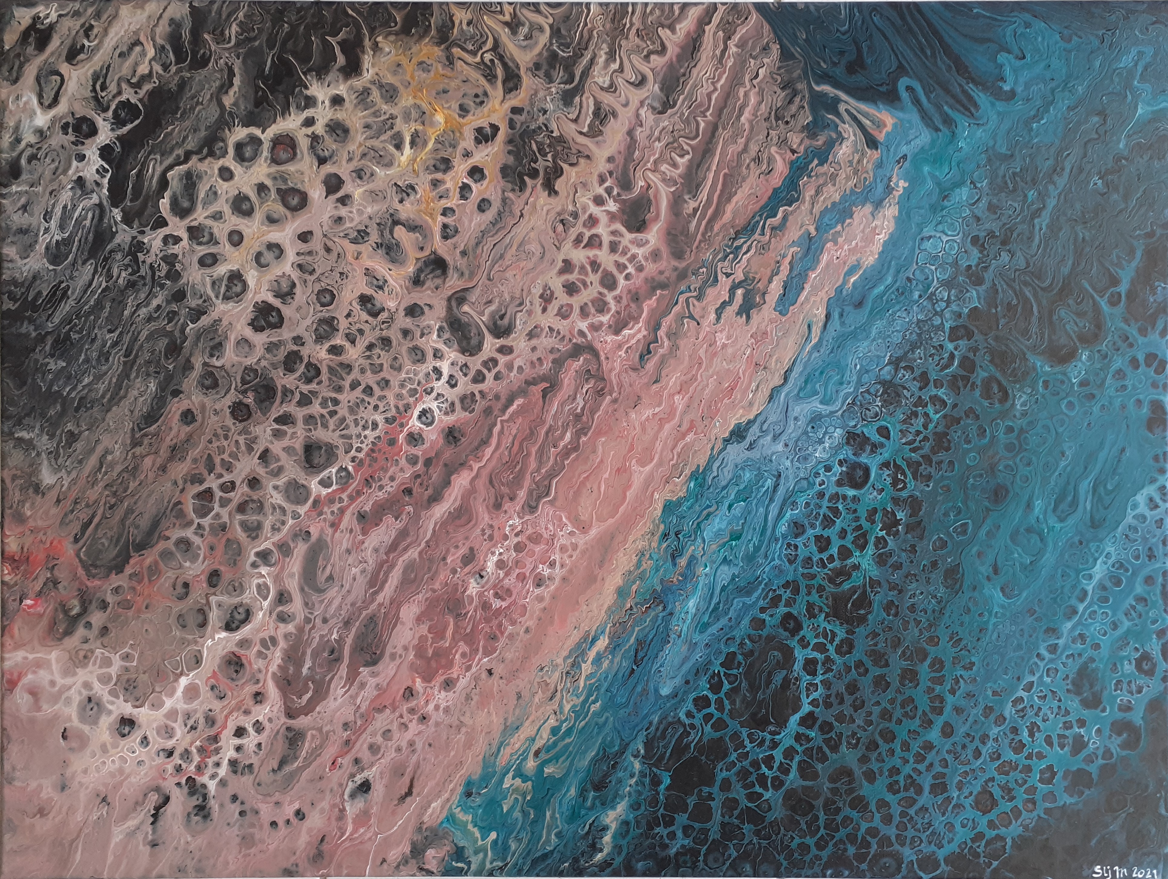 Savane, 60 x 80, Acrylique fluide sur toile