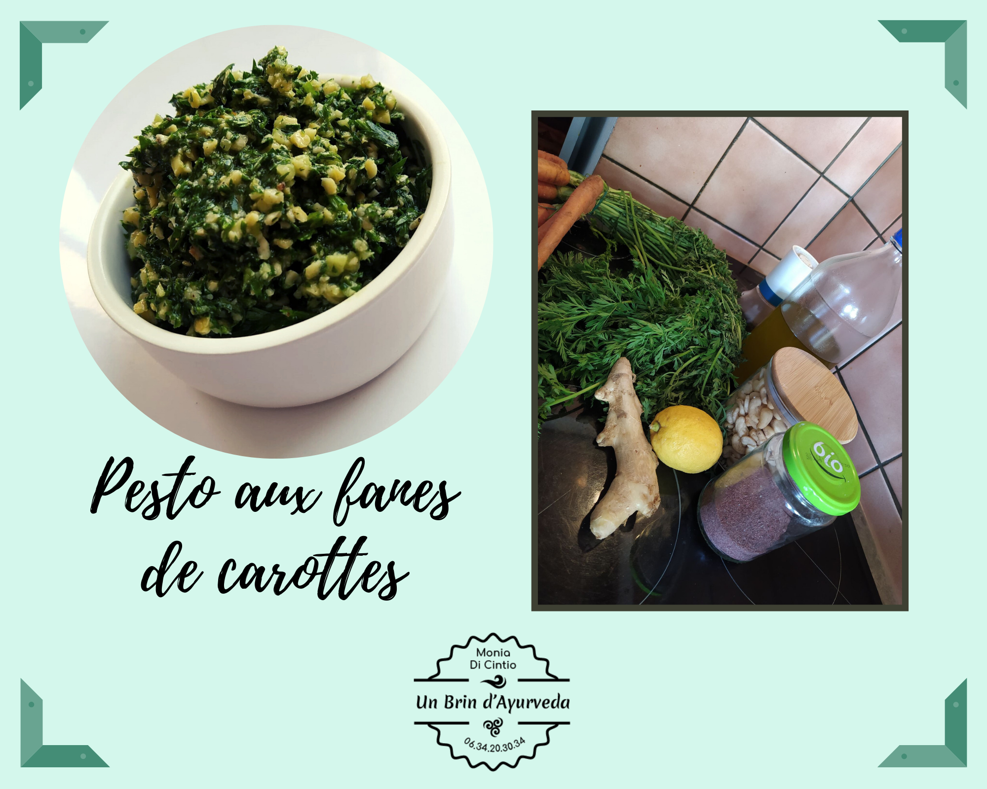 Pesto aux fanes de carottes façon ayurvédique