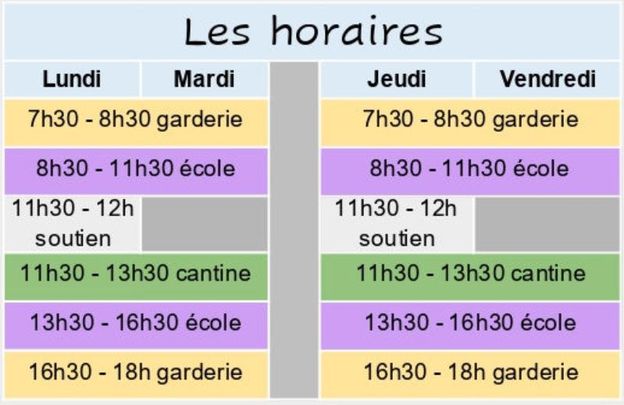 Horaires-cantine