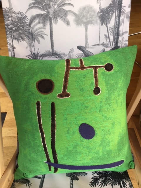 Coussin tapisserie 45X45cm L'Oiseau dans l'espace 1960, Joan Miro 