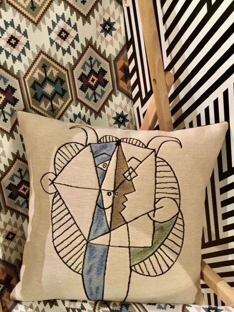 Coussin tapisserie 45X45cm, Tête de Faune chevelu 1946, Pablo Picasso