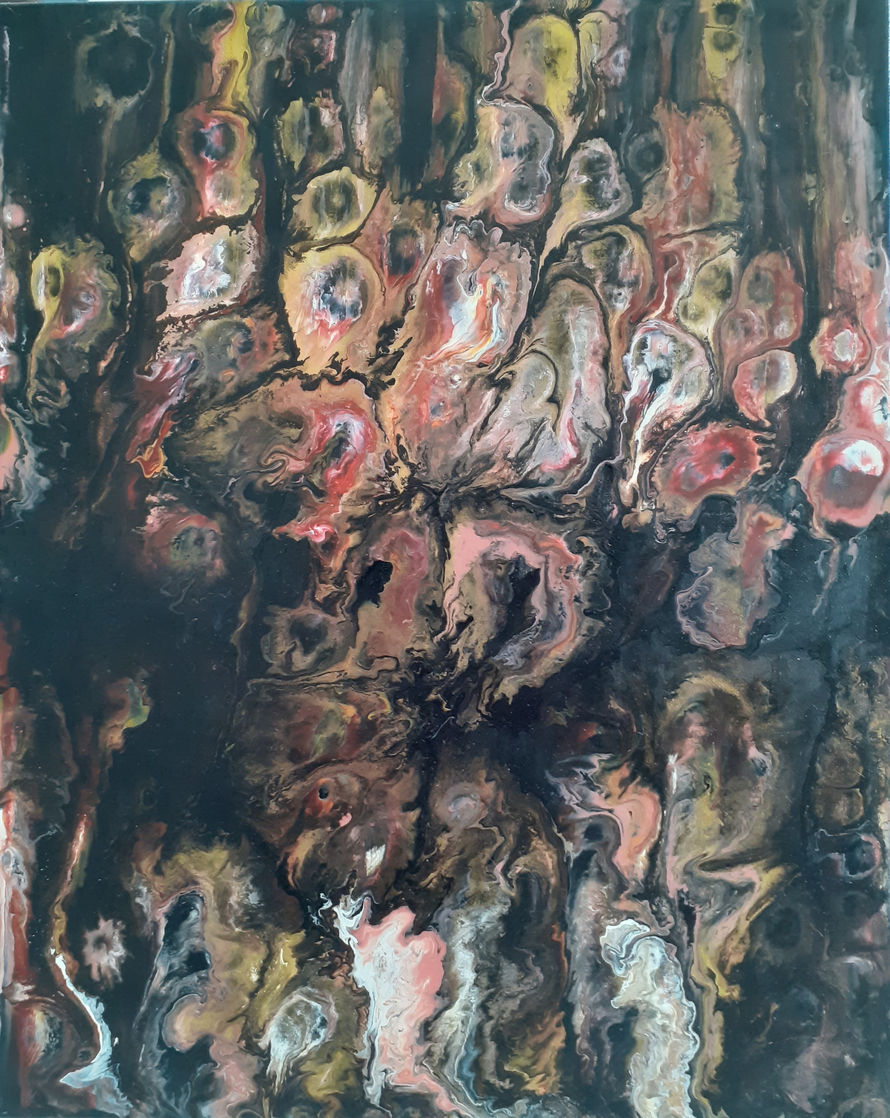 Atroupement, 40 x 50, Acrylique fluide sur toile