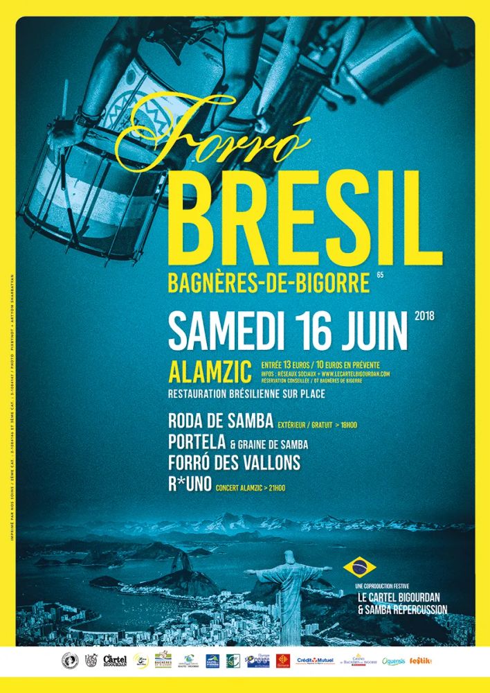 Affiche cartel brazil concert juin 2018 typo 2