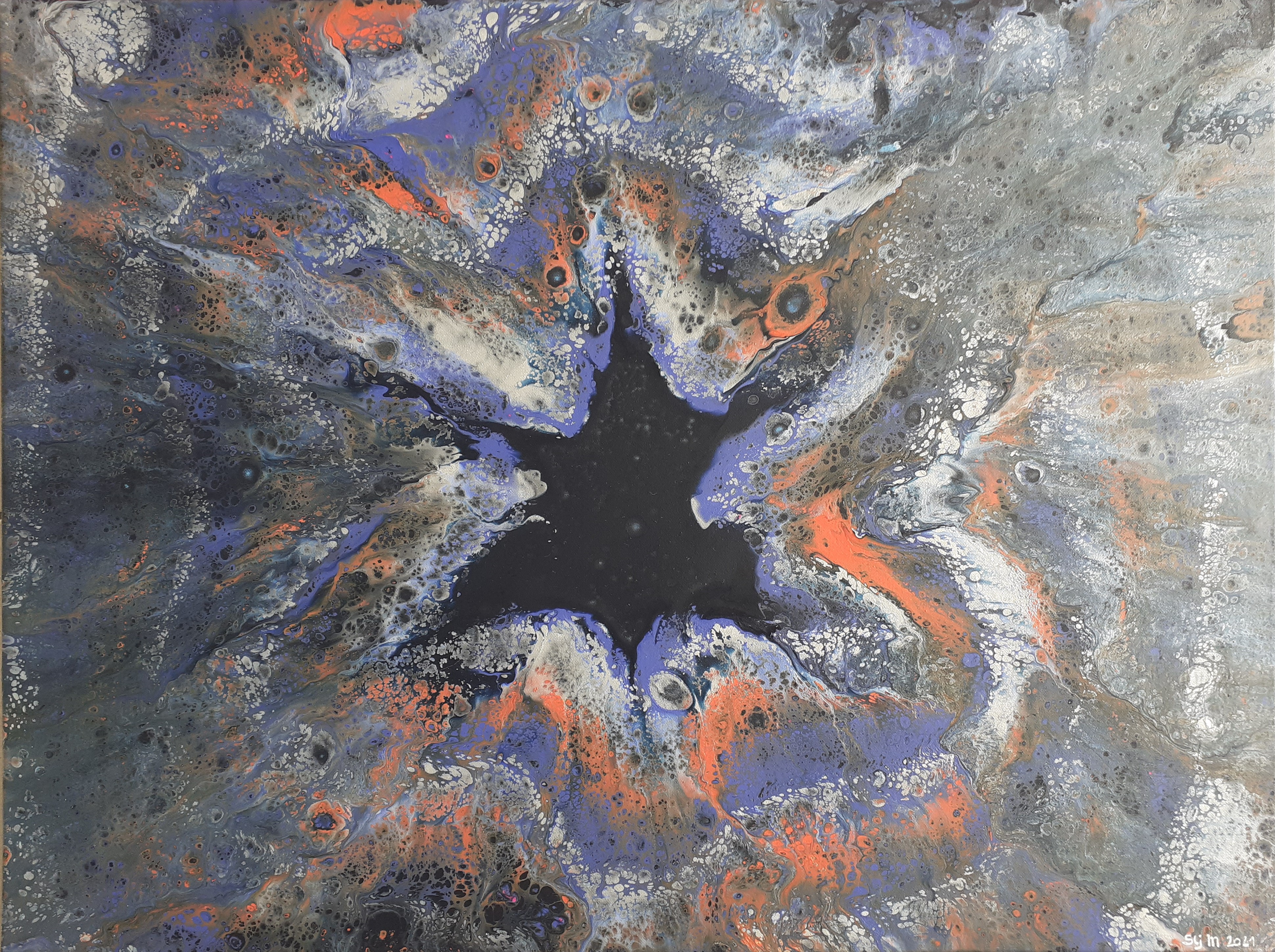 Stars, 60 x 80, Acrylique fluide sur toile