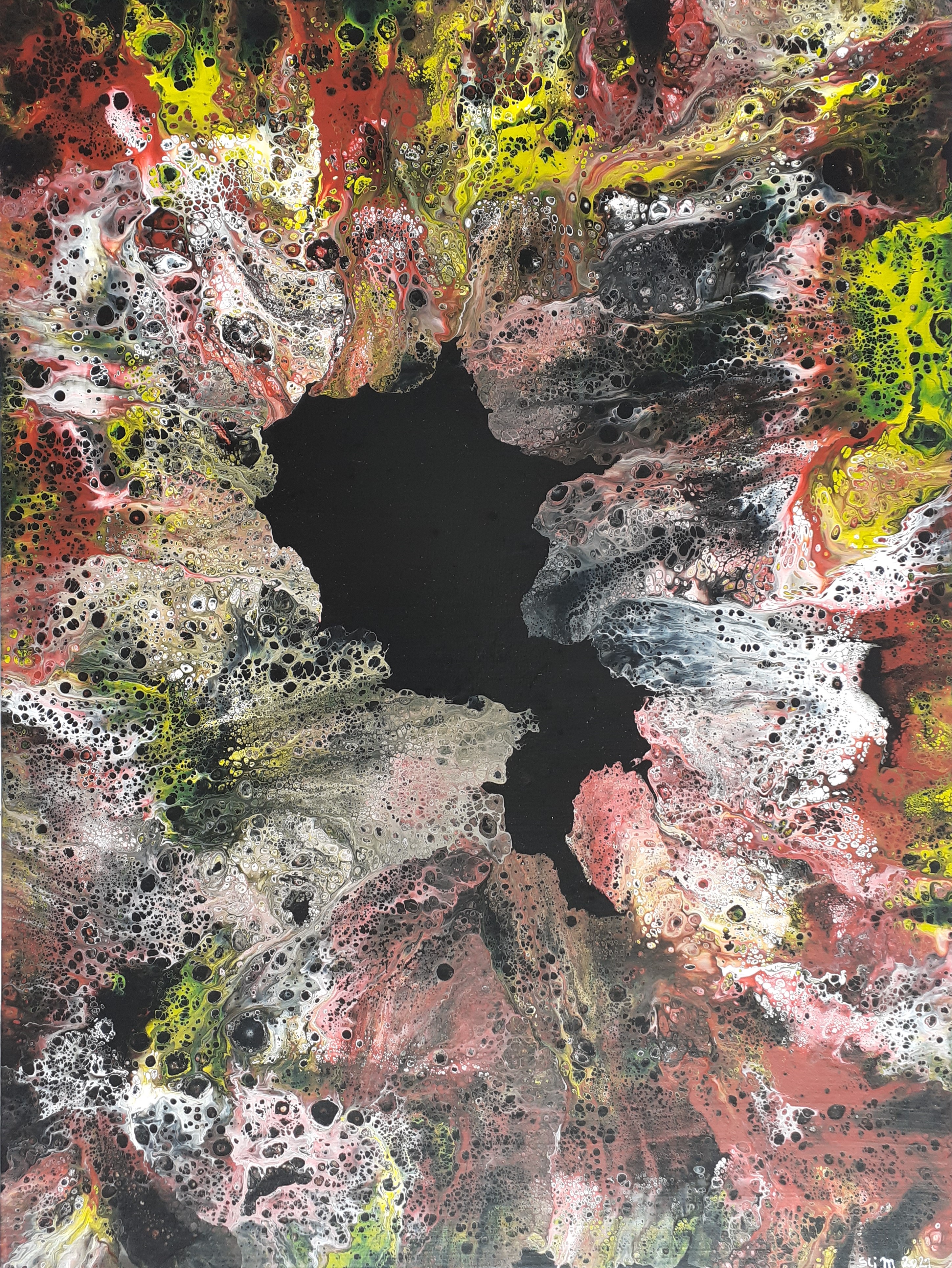 Les Aventures d'un Vagabond, 80 x 60, Acrylique fluide sur toile
 Chez Pierrette et Bernard au Sénégal