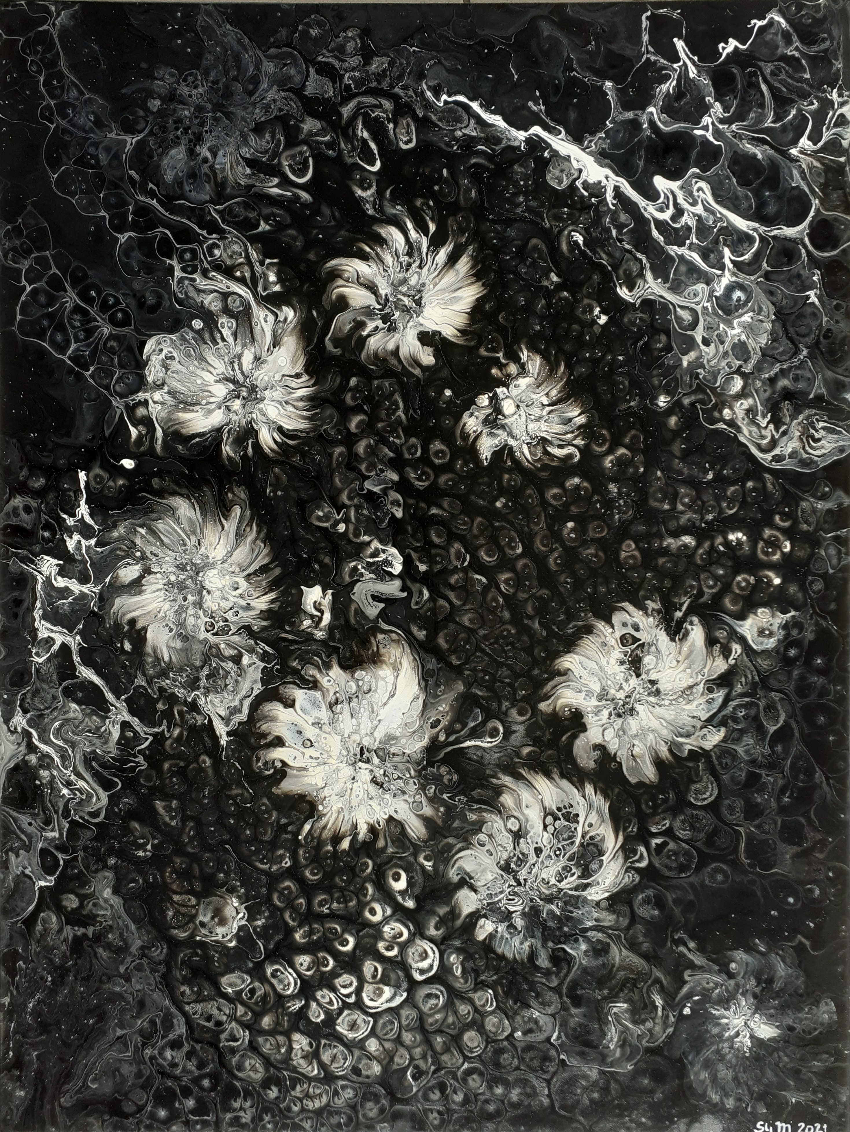 Pleiades, 80 x 60, Acrylique fluide sur toile