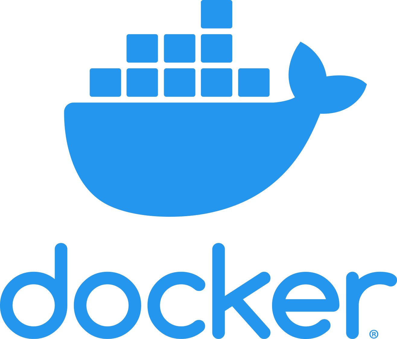 Docker vertical logo monochromatic