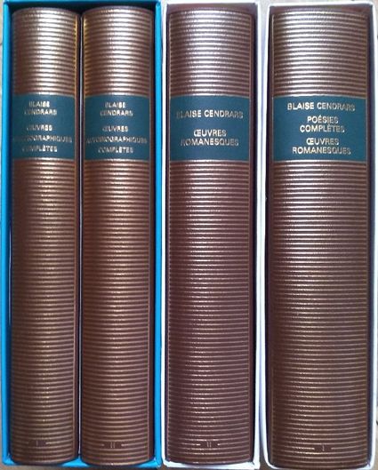 Volumes 589, 590, 628 et 629 de Cendrars dans la Pléiade.