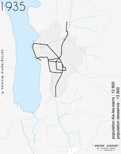 emprise des services urbains UATUT en 1935