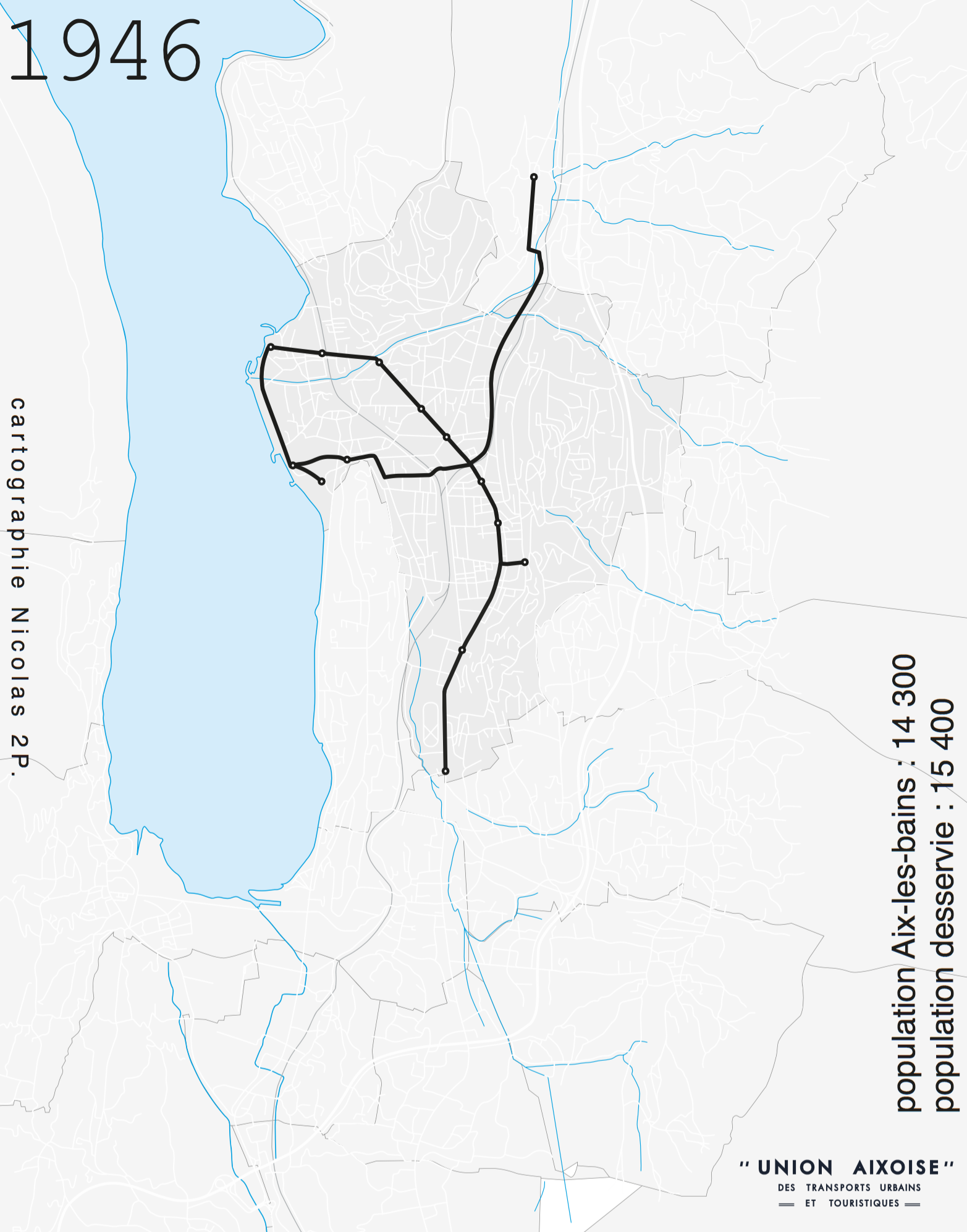 emprise des services urbains UATUT en 1946