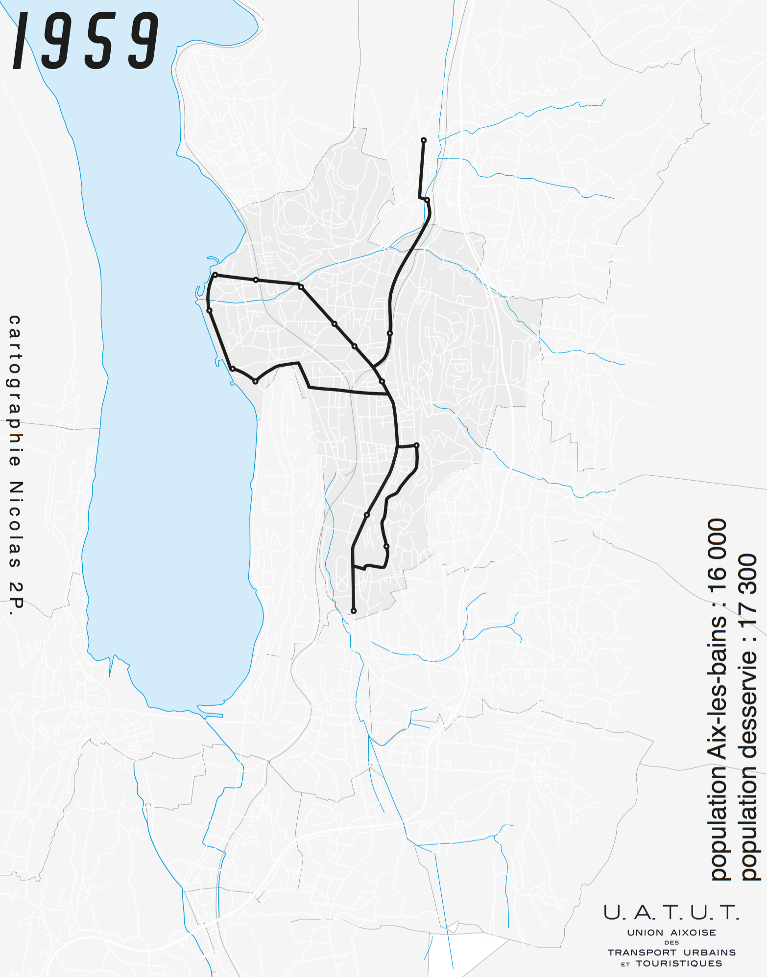 emprise des services urbains UATUT en 1959
