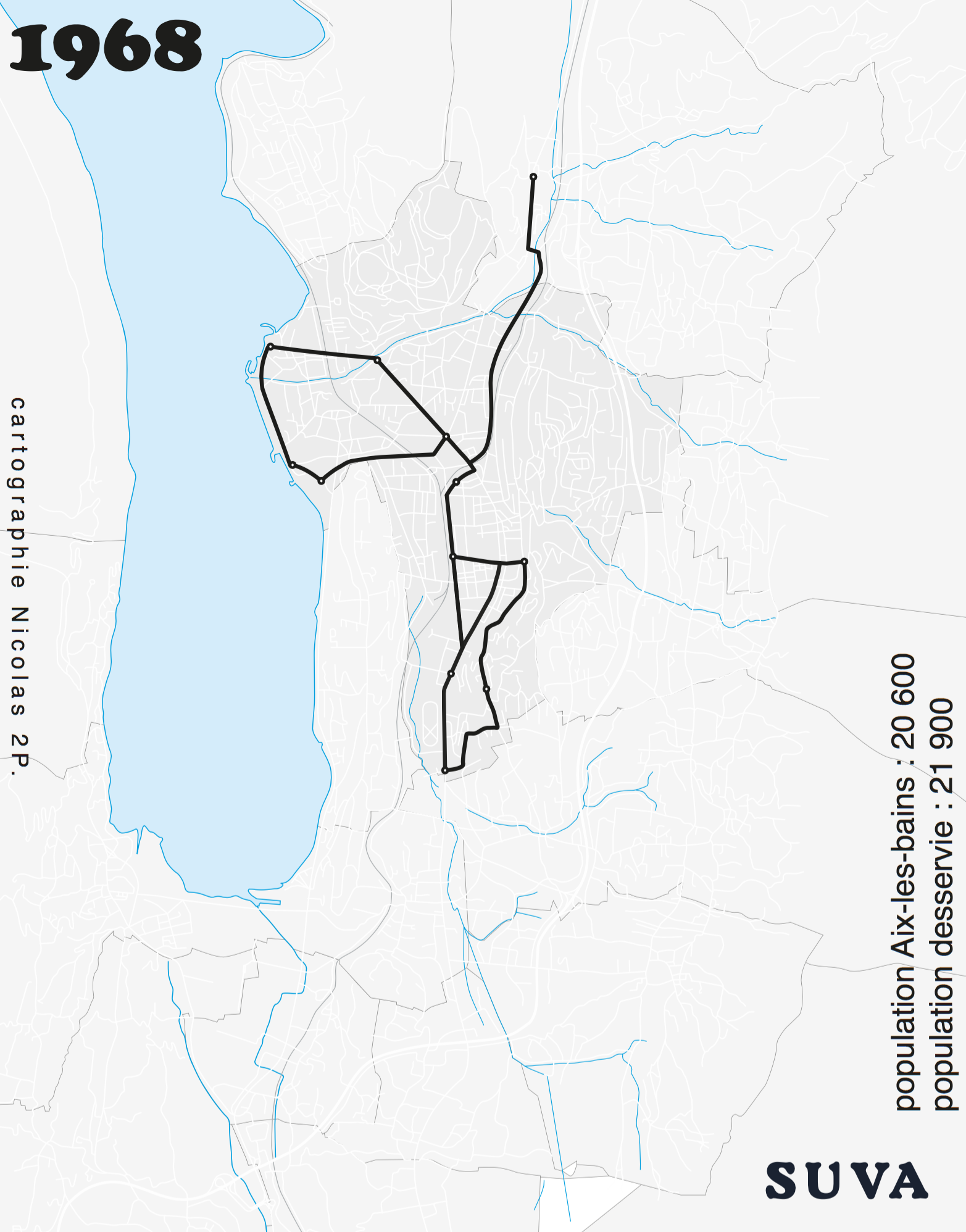 emprise du réseau SUVA en 1968