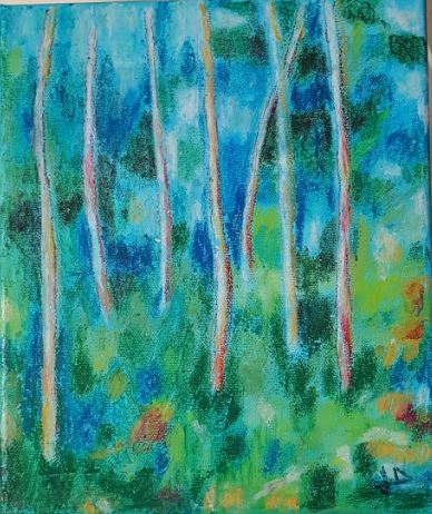 en hommage à Paul Cezanne
sous-bois
Pastel à l'huile