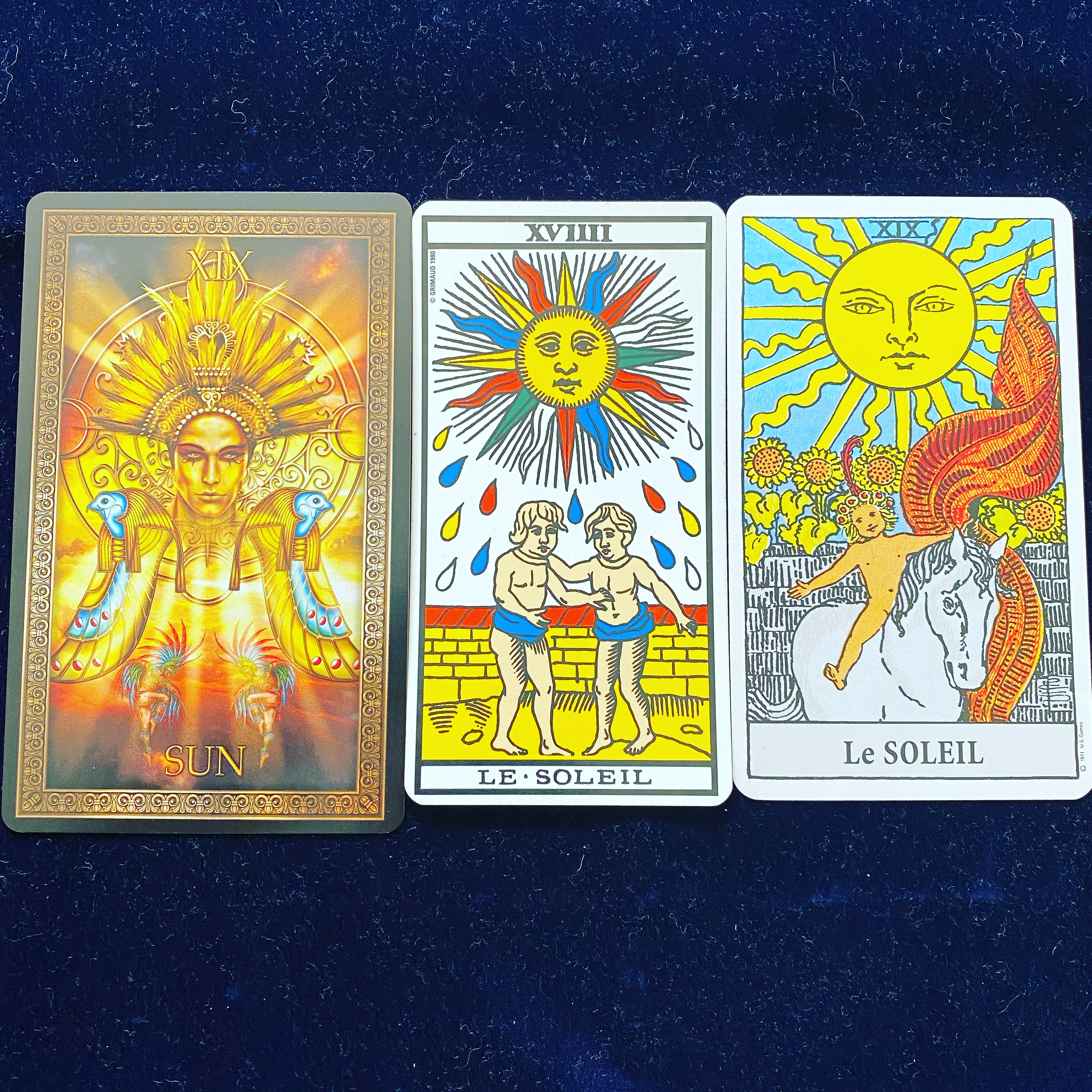 Tarot de Marseille - les luminaires : le Soleil