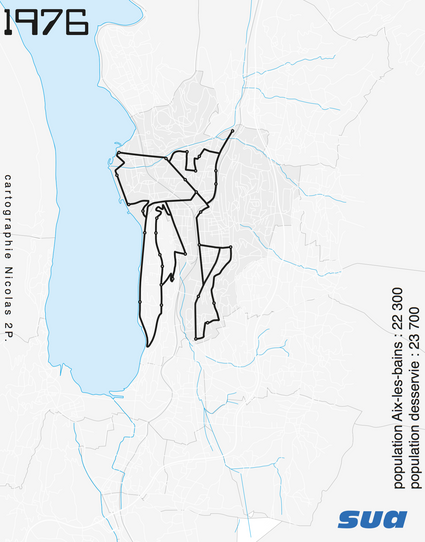 emprise du réseau SUA en 1976