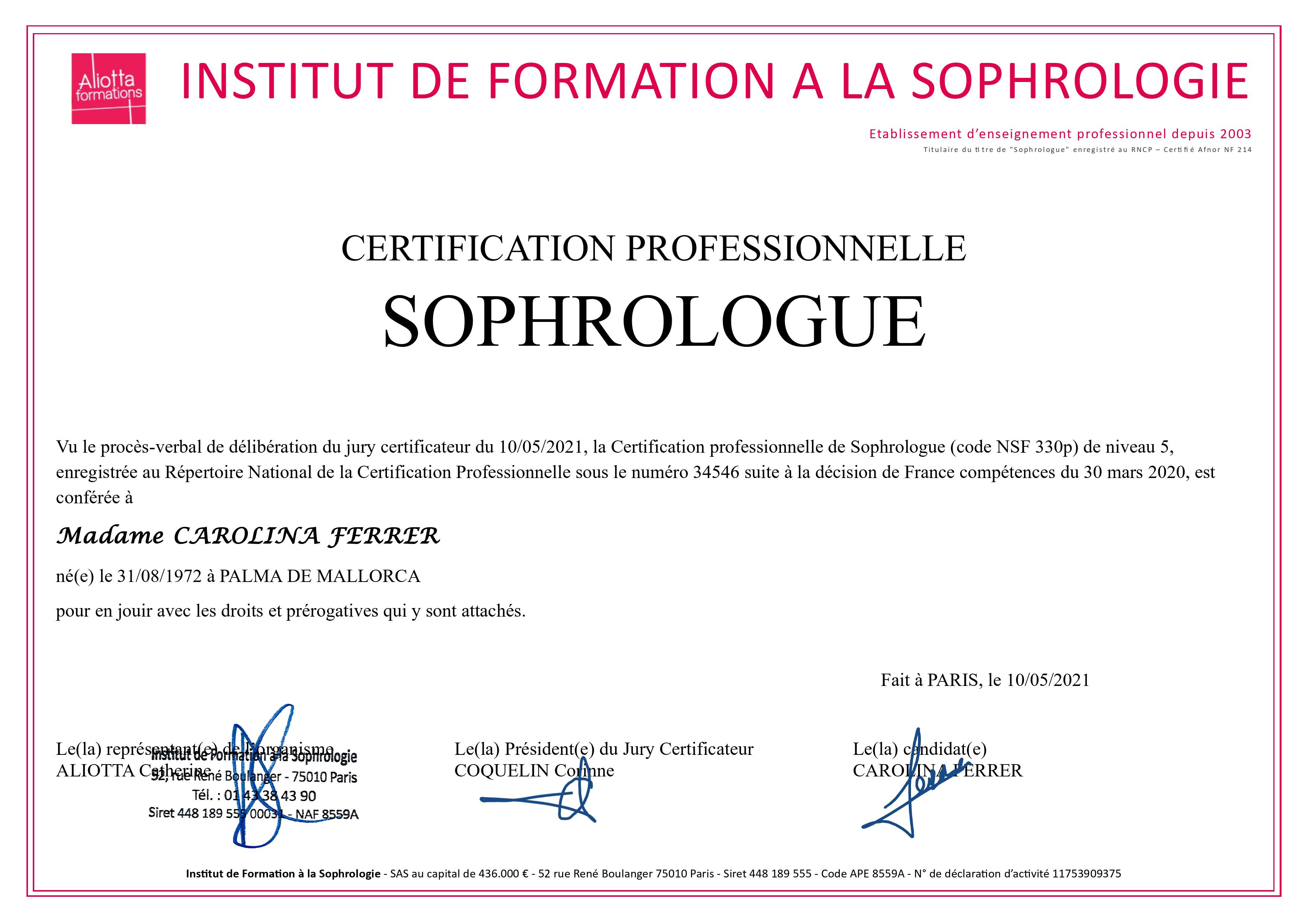 Certification