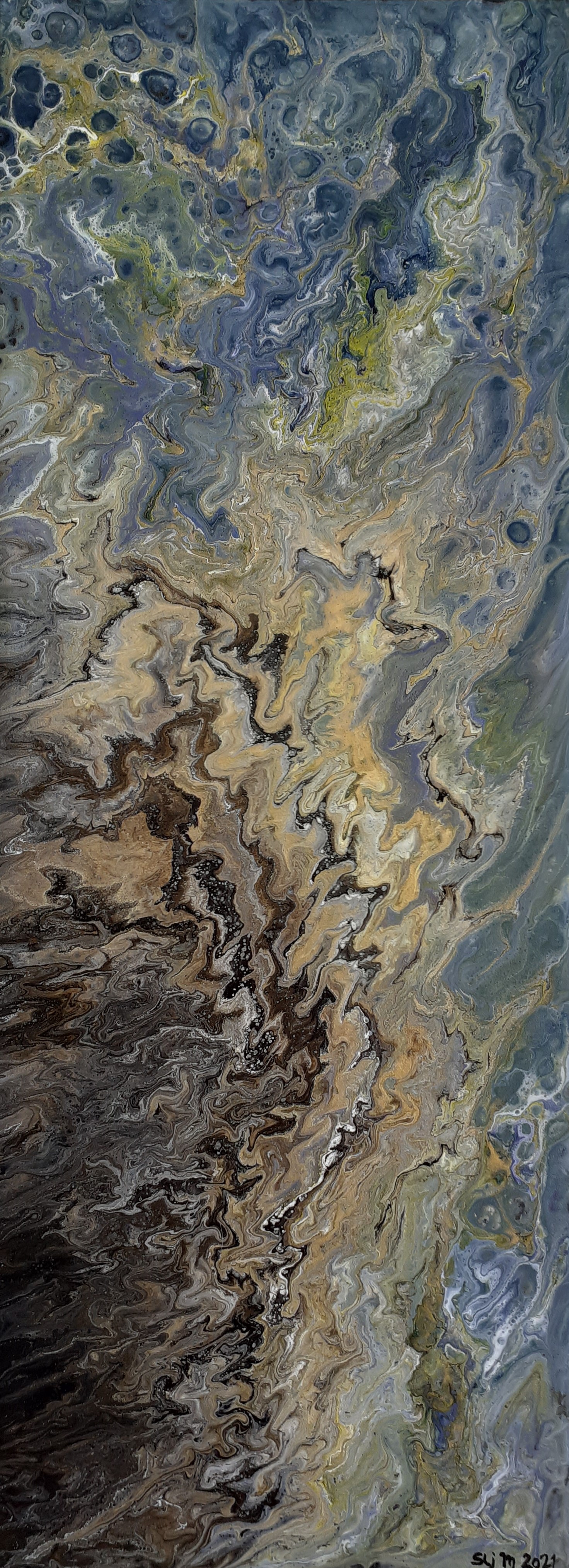 Montagne, 80 x 30, Acrylique fluide sur toile