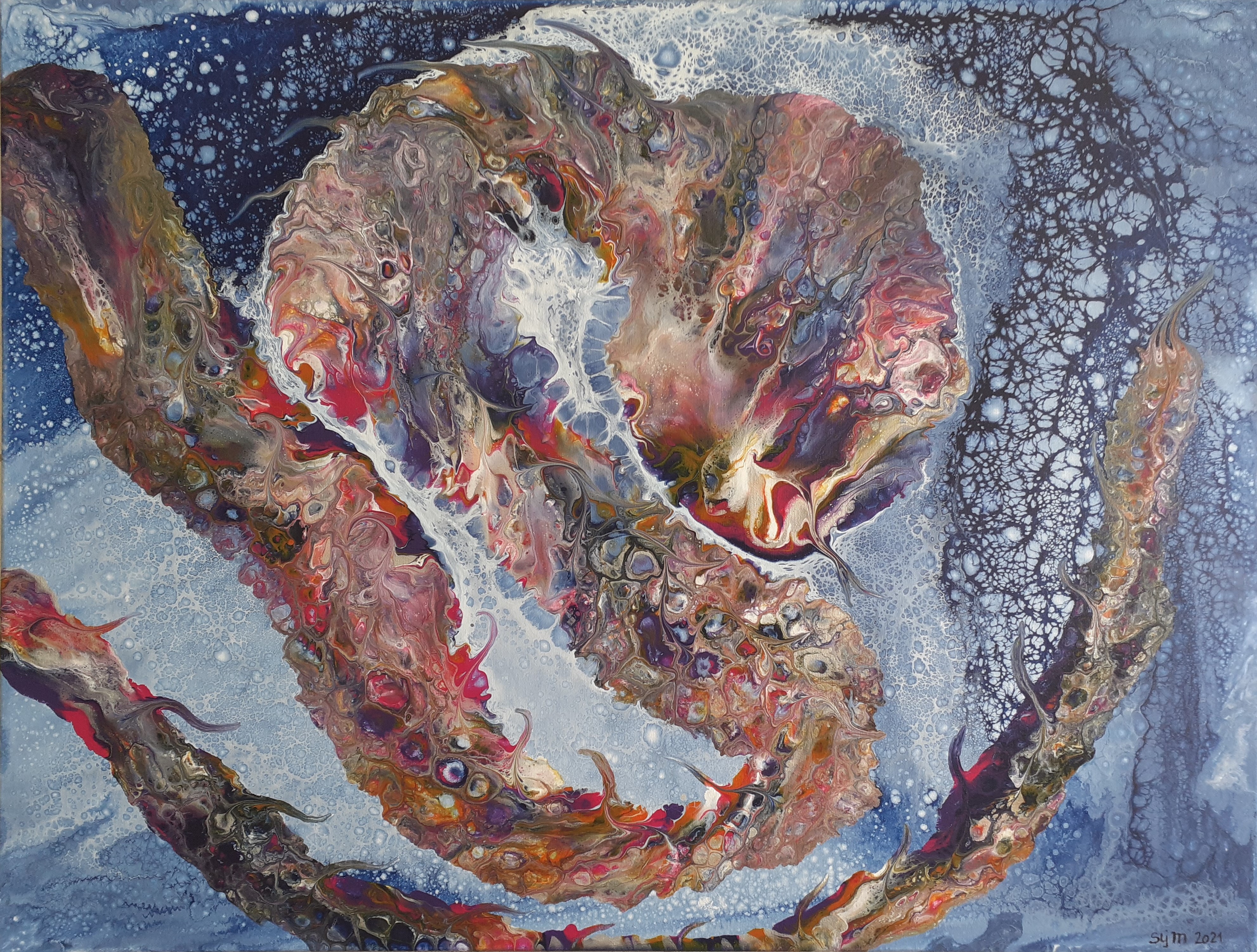 Snake, 62 x 80, Acrylique fluide sur toile