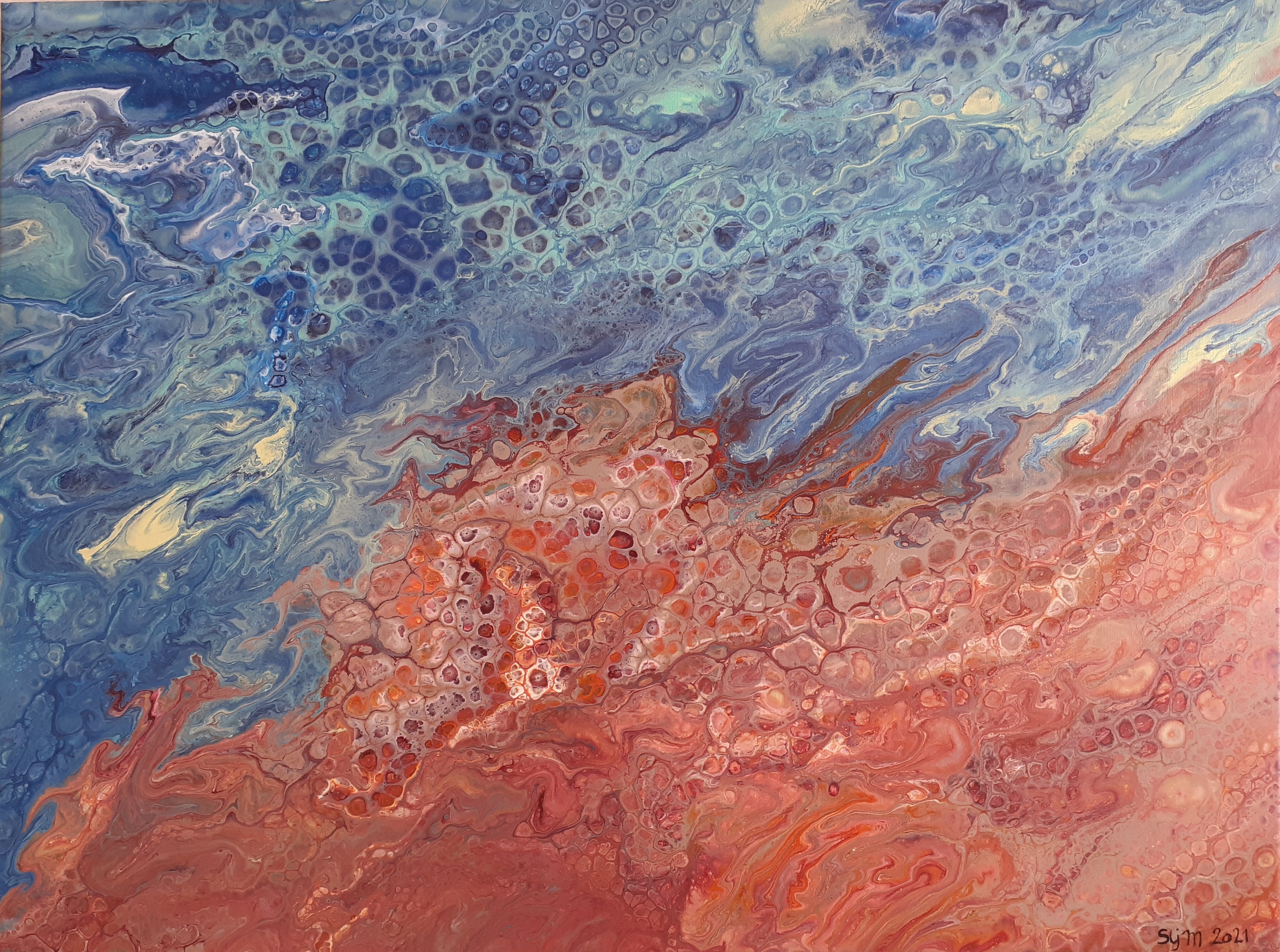 Antiquité, 60 x 80, Acrylique fluide sur toile