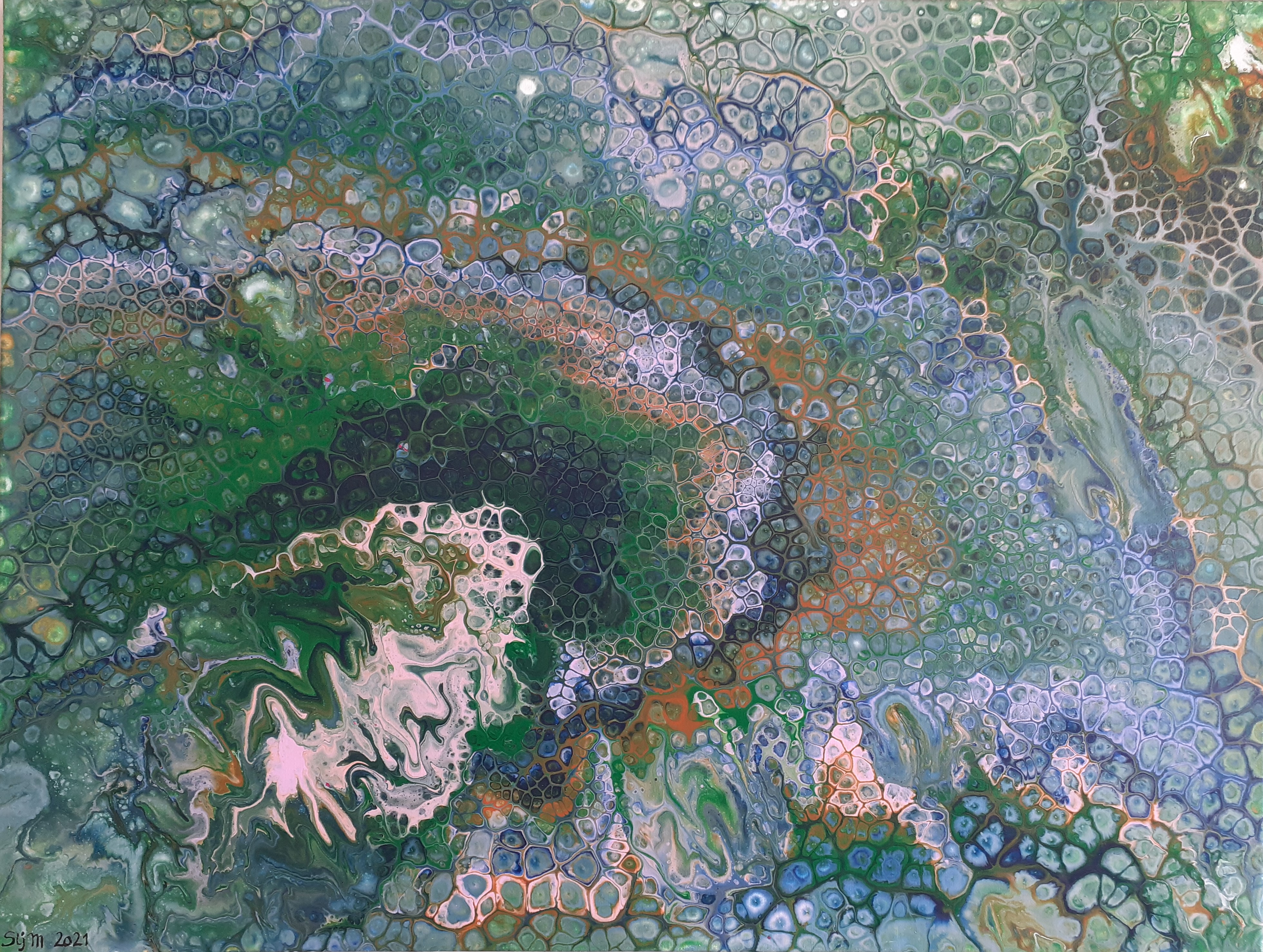 Aquarium, 60 x 80, Acrylique fluide sur toile
OFFERT :) Chez Elise et Youssef