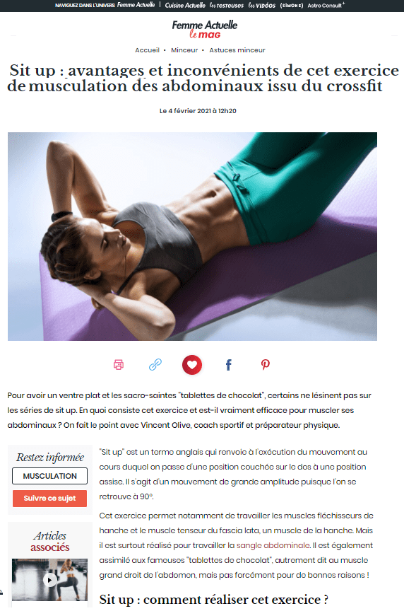 Avantages et inconvénients des sit-up et crunch