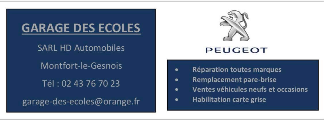 Sponsors du club : Garage Peugeot de Montfort-le-Genois 