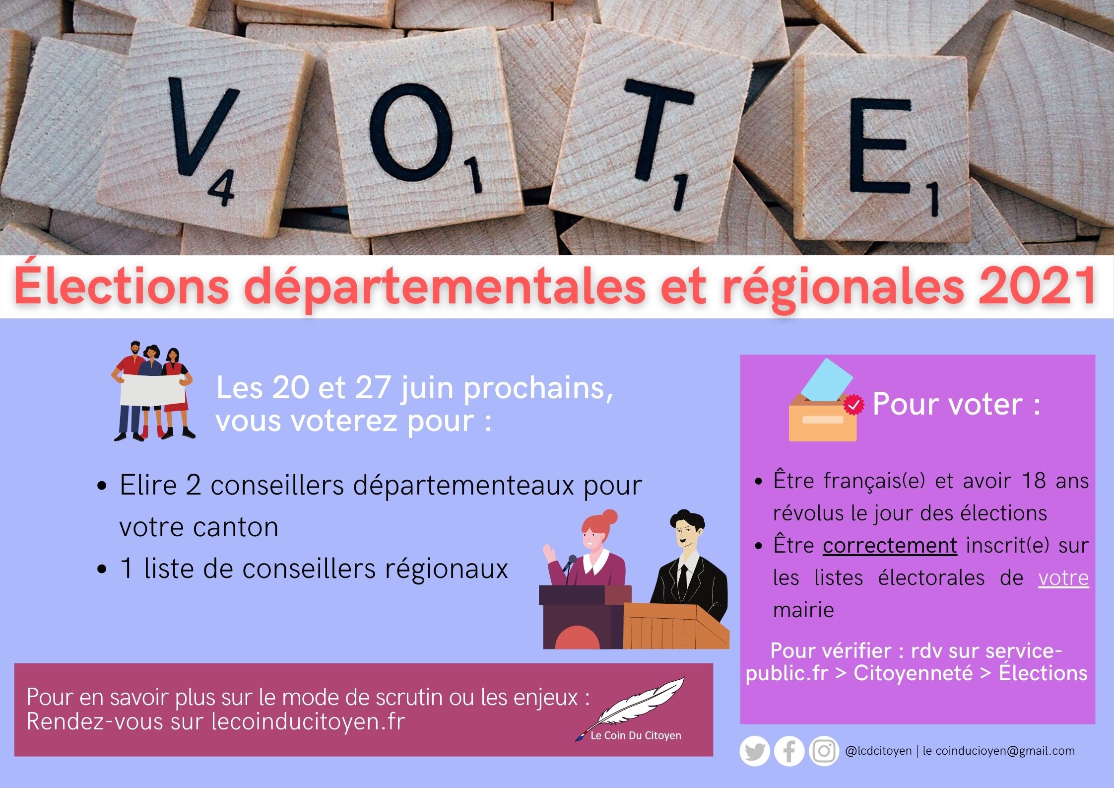 Les élections départementales et régionales