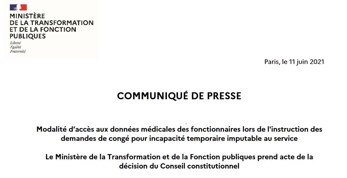 COMMUNIQUE DE PRESSE