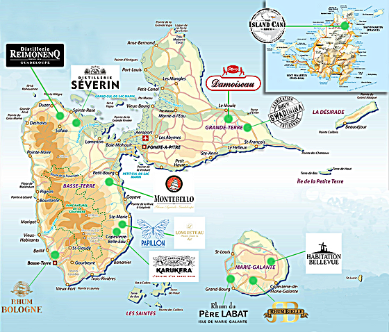 Carte rhums guadeloupe