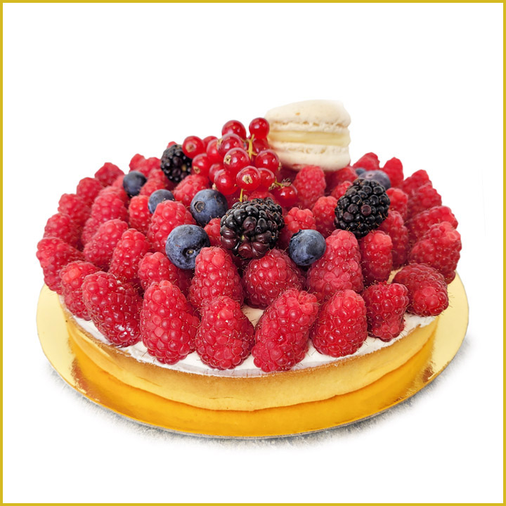 Tarte-vanille-framboise-dore