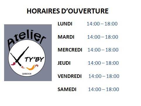 Heures d'ouverture de la galerie d'art Ty'By