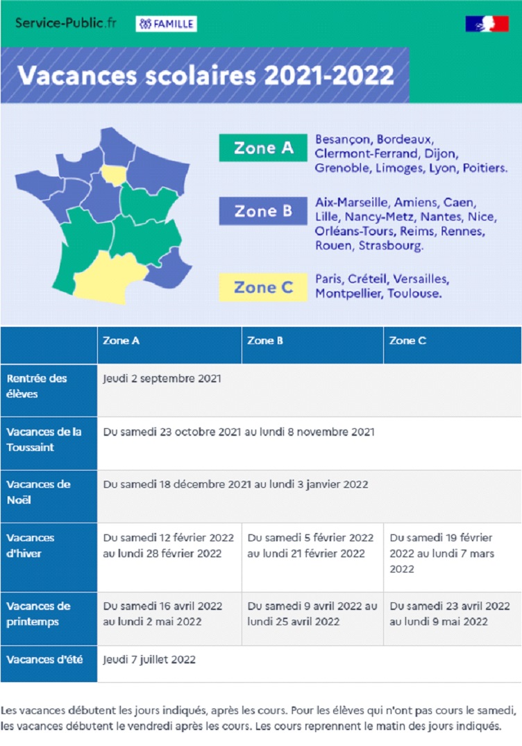 CALENDRIER SCOLAIRE 2021-2022
Vous pouvez enregistrer l'image