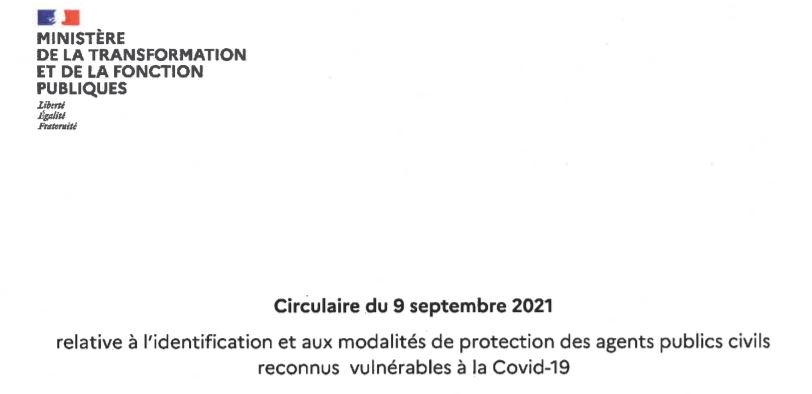 Circulaire du 09 septembre 2021