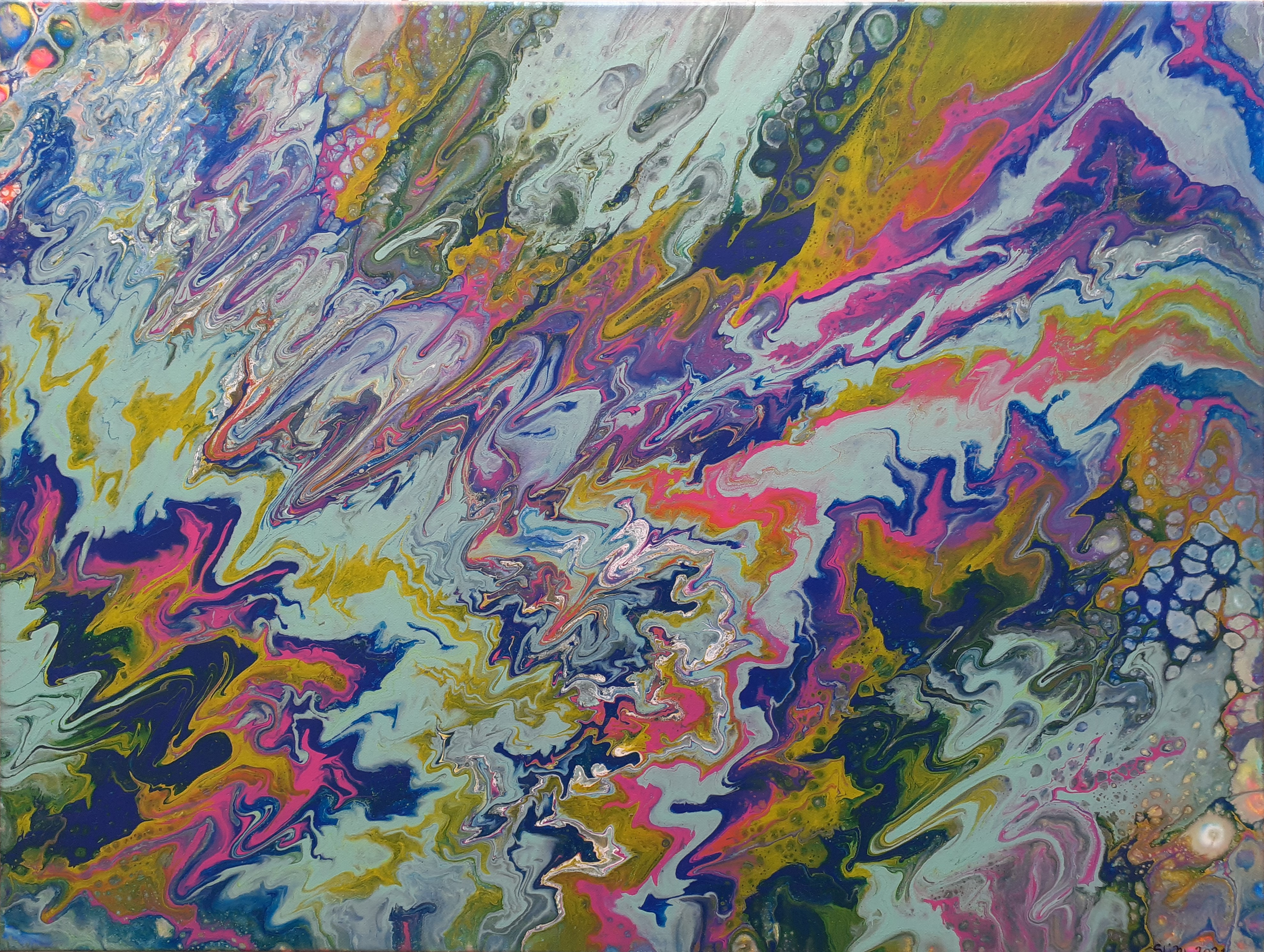 Circus, 60 x 80, Acrylique fluide sur toile