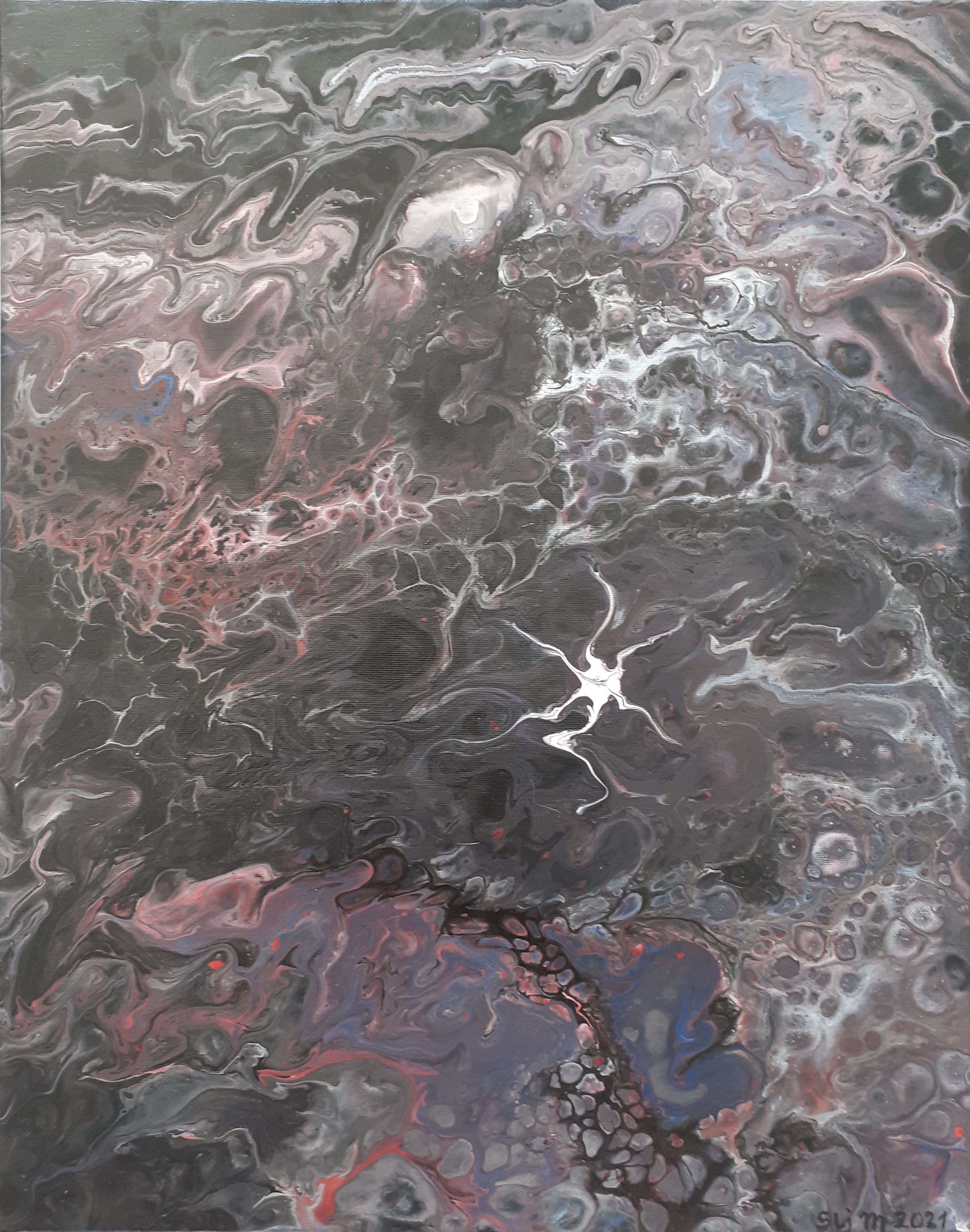 Le Cavalier à la bonne étoile, 50 x 40, Acrylique fluide sur toile