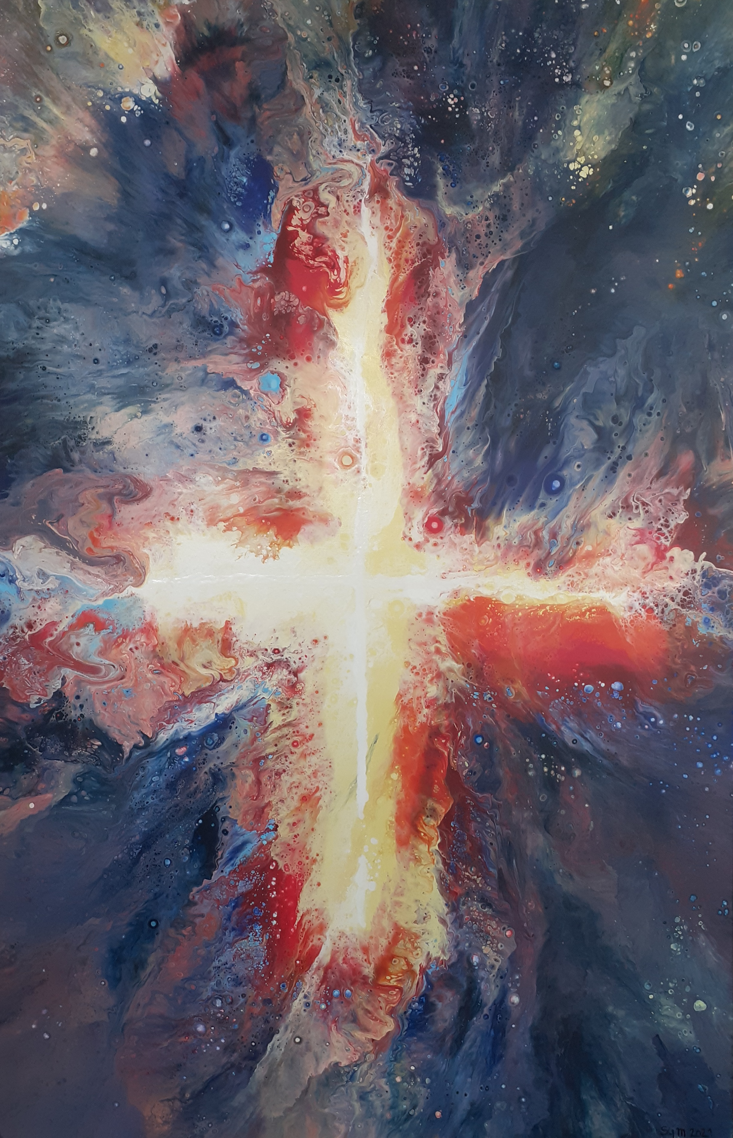 Par ce Signe tu vaincras, 115 x 75, Acrylique fluide sur toile